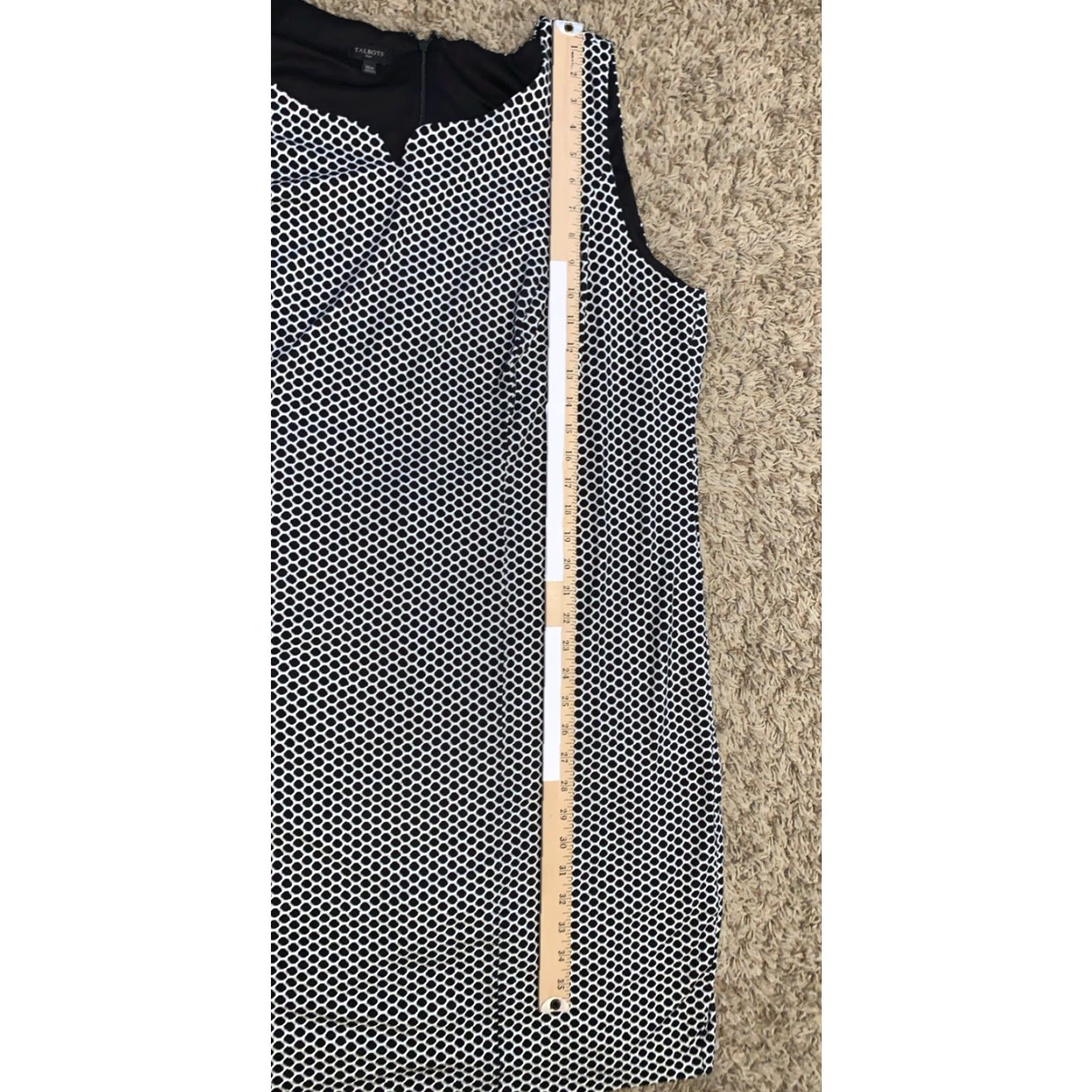 Talbots Talbots Plus 20 Tank Dress Ladies Black White Poly Spandex Knit Knee Length Sleeveless Round Neck Zipper Back 2247 Size 3XL / US 20-22 - 4 Thumbnail