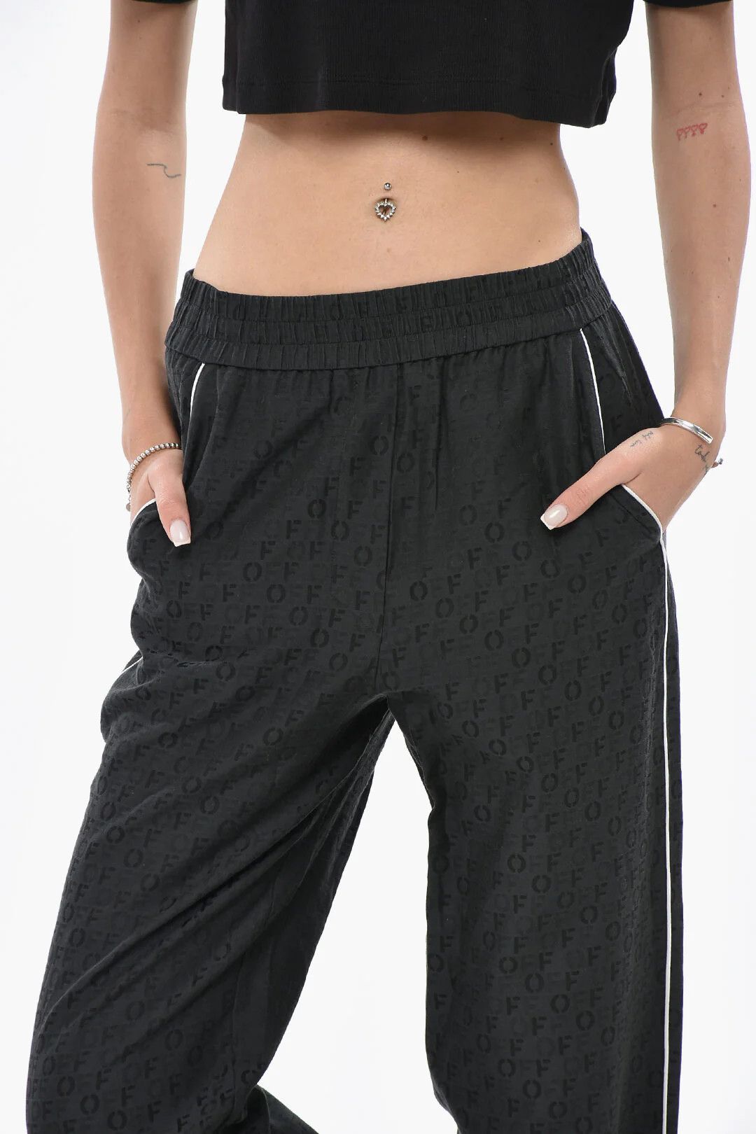 Off-White og1mm0426 Silk-Blend Jacquard Monogram Trouser in Black Size 26" / US 2 / IT 38 - 3 Thumbnail