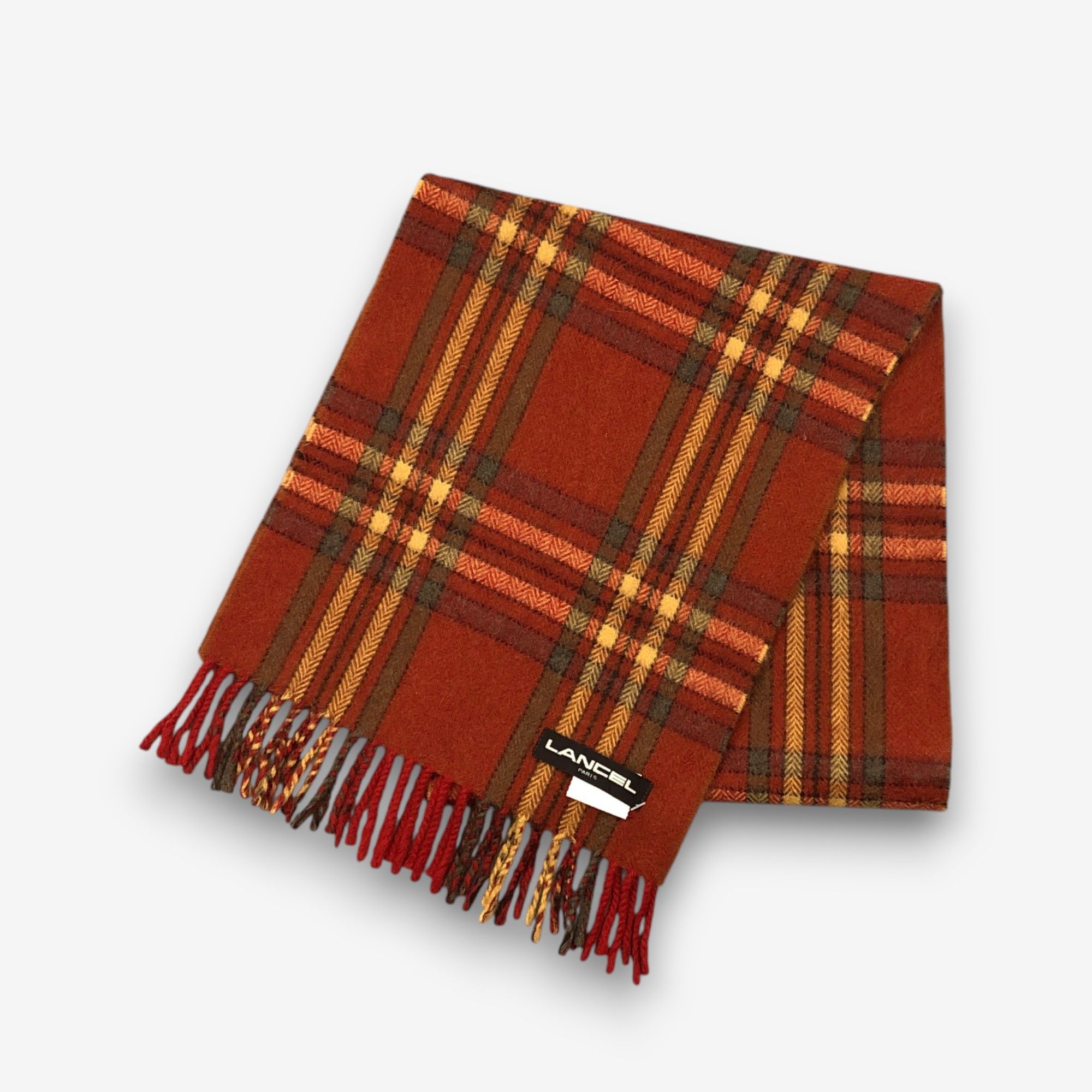 Lancel Vintage Lancel Scarf Muffler Wool Plaid Winter Scarves Size ONE SIZE - 3 Thumbnail