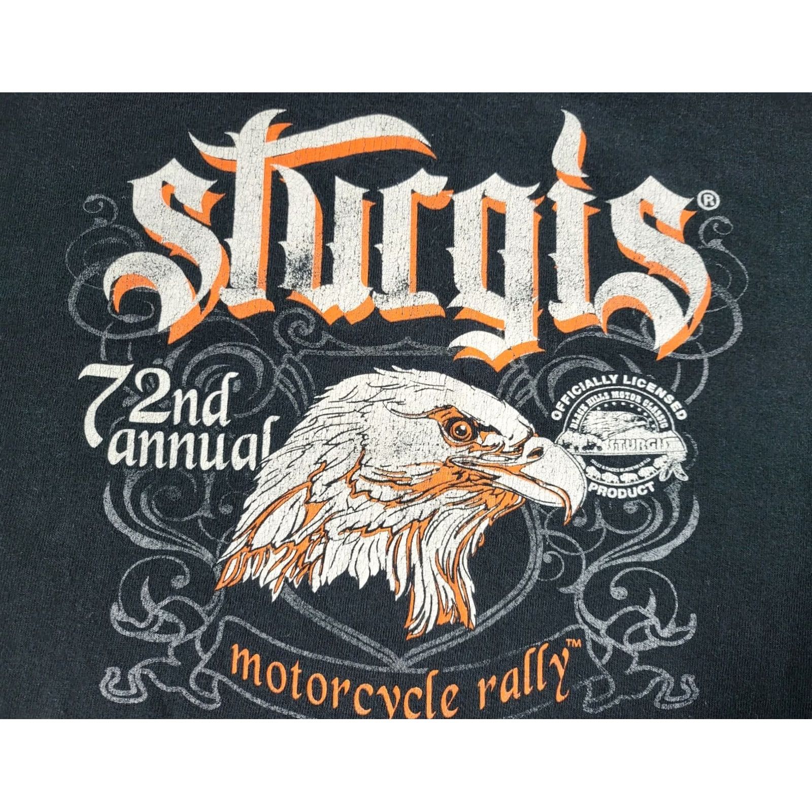 Gildan VINTAGE 72nd Annual 2012 Sturgis Motorcycle Rally Black Short Sleeve T-Shirt Mens XL Size US XL / EU 56 / 4 - 6 Thumbnail