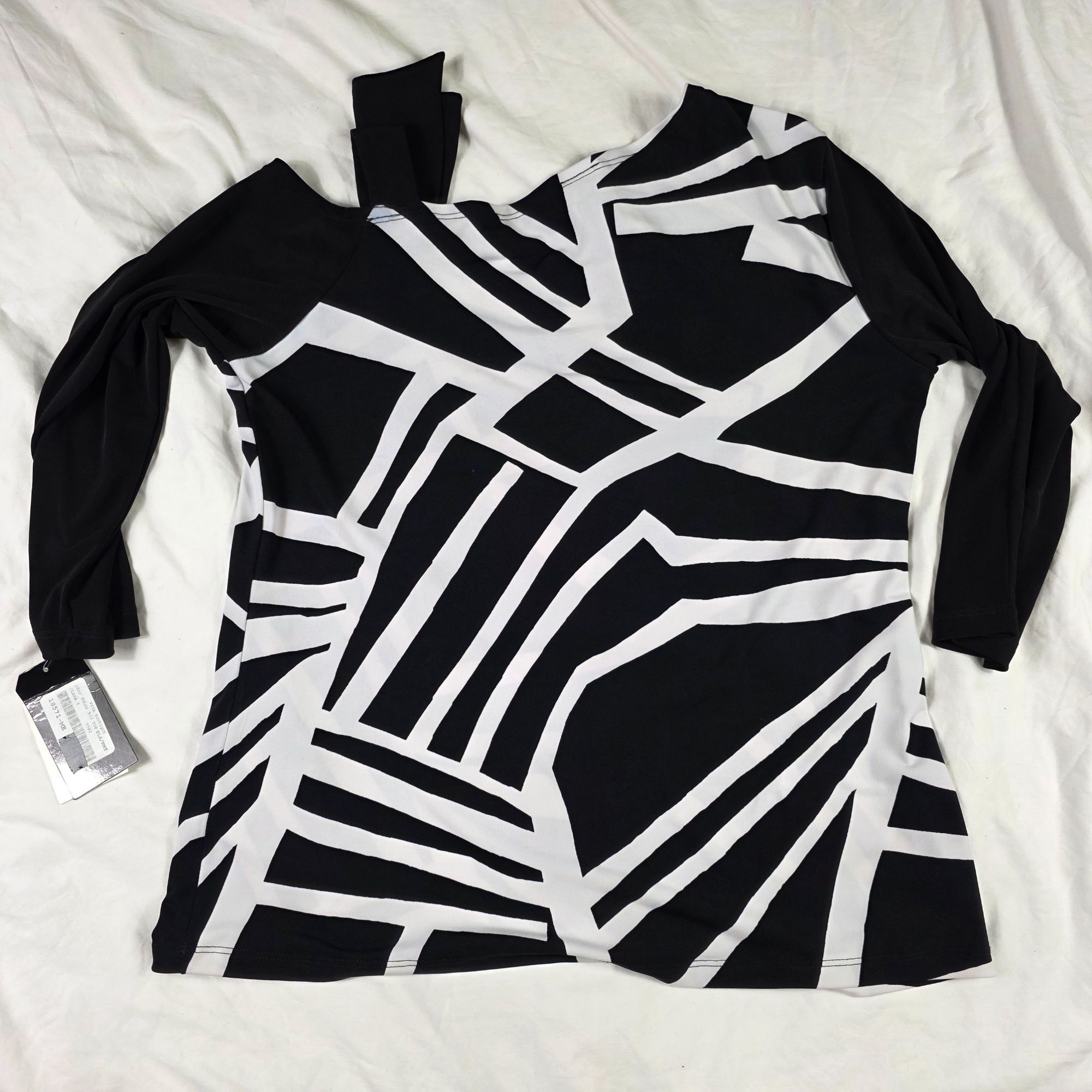 Other Clara Sunwoo Drop Shoulder Womens Top M Black White Printed Size M / US 6-8 / IT 42-44 - 2 Thumbnail
