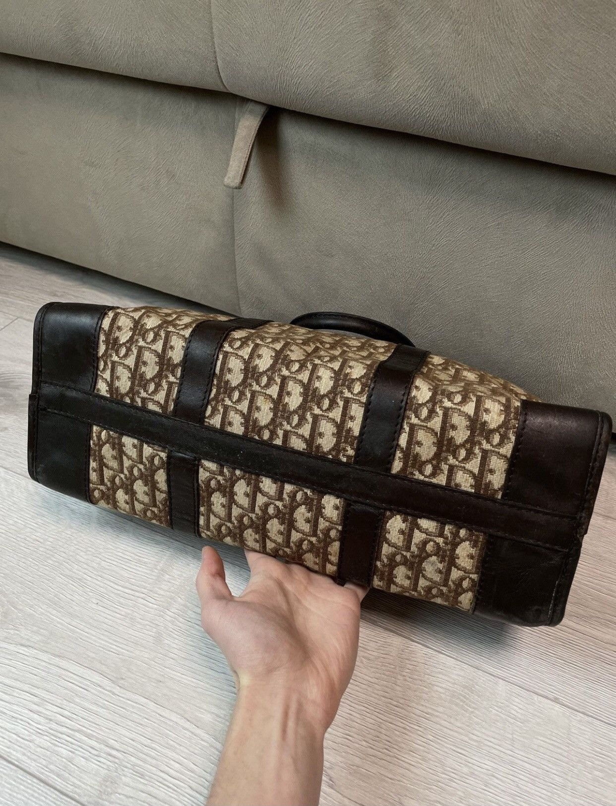 Dior × Vintage Christian Dior 90s vintage travel hand bag Oblique Monogram Size ONE SIZE - 7 Thumbnail