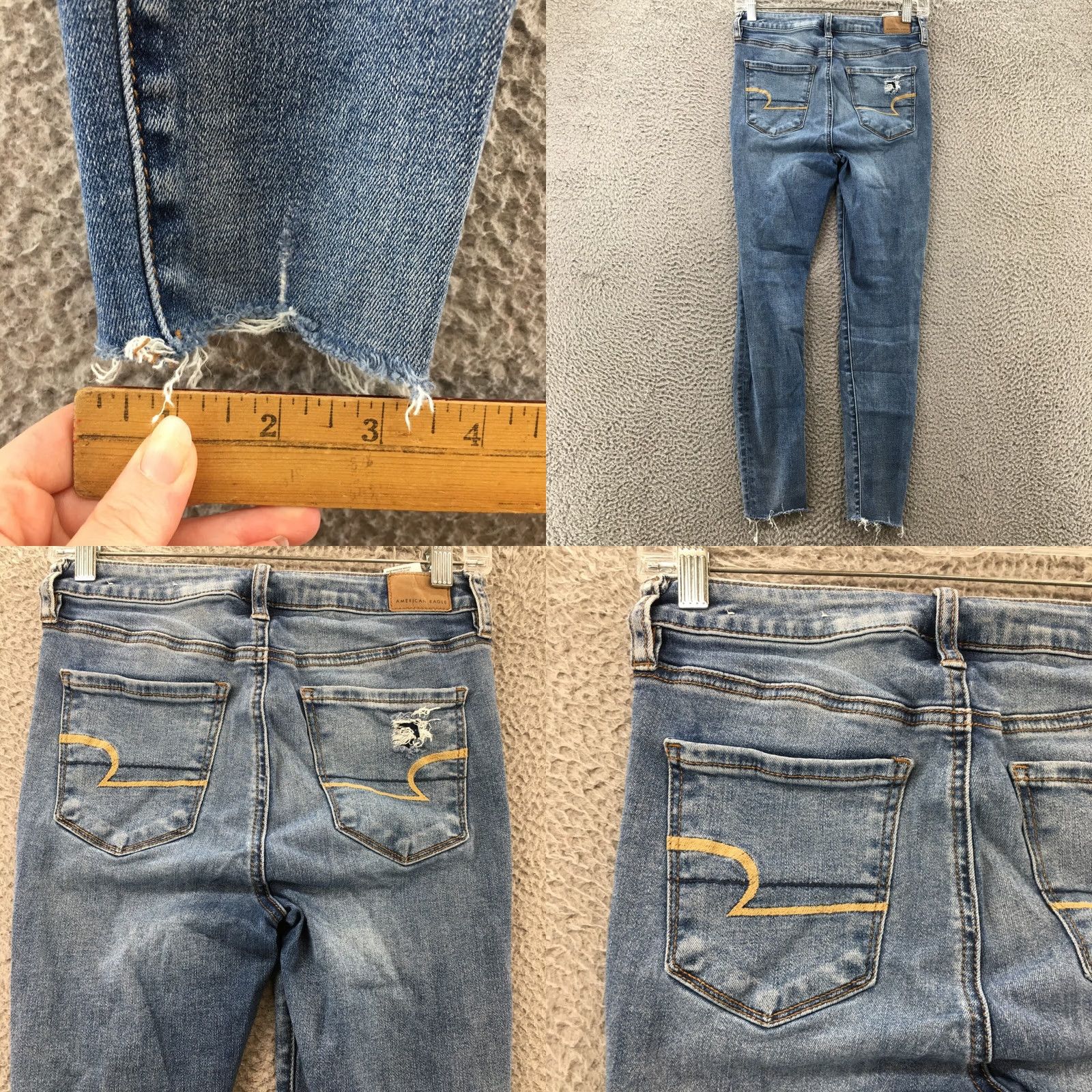 American Eagle Outfitters American Eagle Outfitters Jegging Jeans Womens 4S Blue Denim High-Rise Comfort Stretch Pockets Button Regular 28x25``` Size 27" / US 4 / IT 40 - 9 Thumbnail