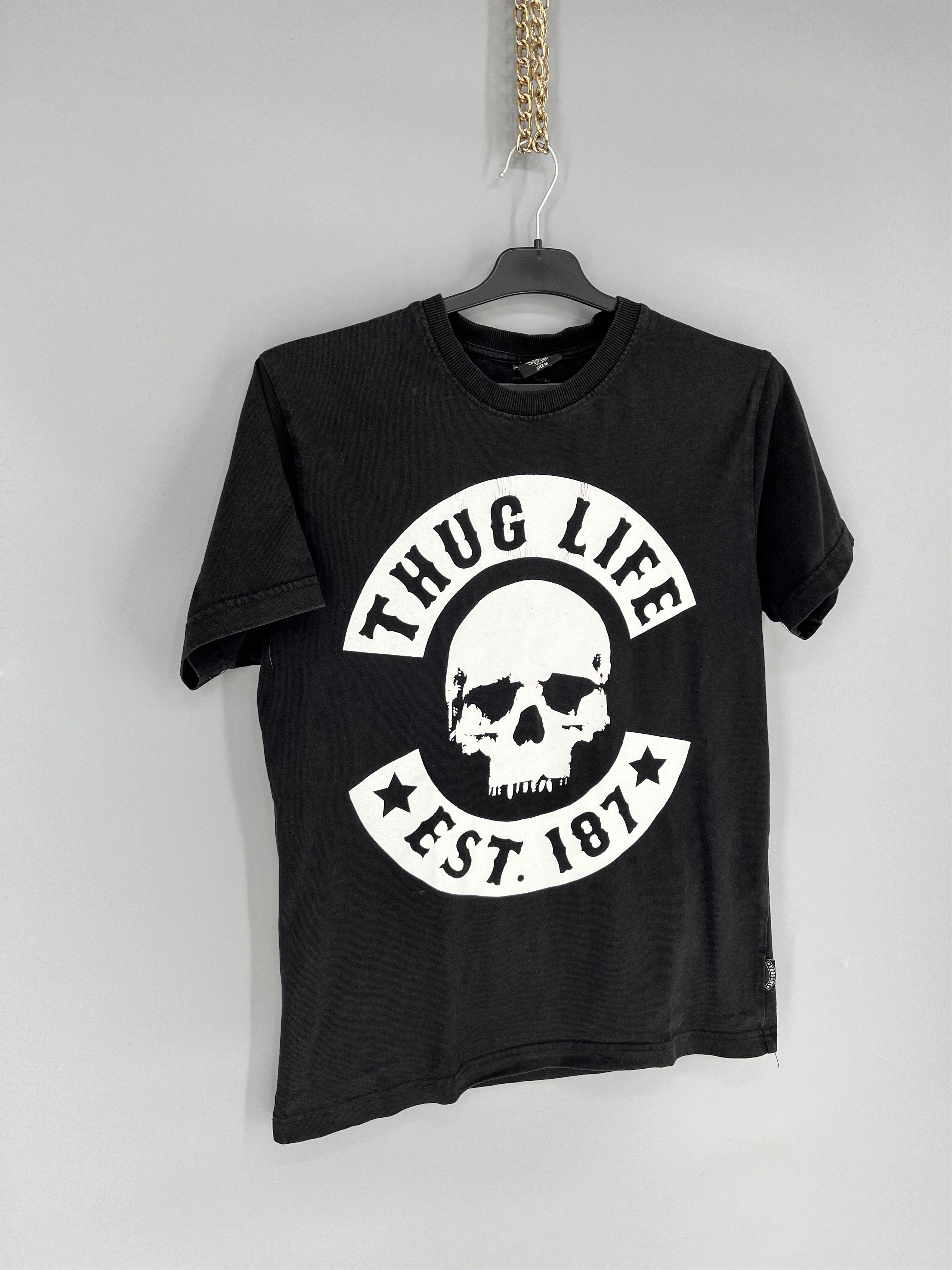 Band Tees × Vintage Vintage Y2k Thug Life vintage USA streetwear tee Skull tee Size US M / EU 48-50 / 2 - 2 Thumbnail