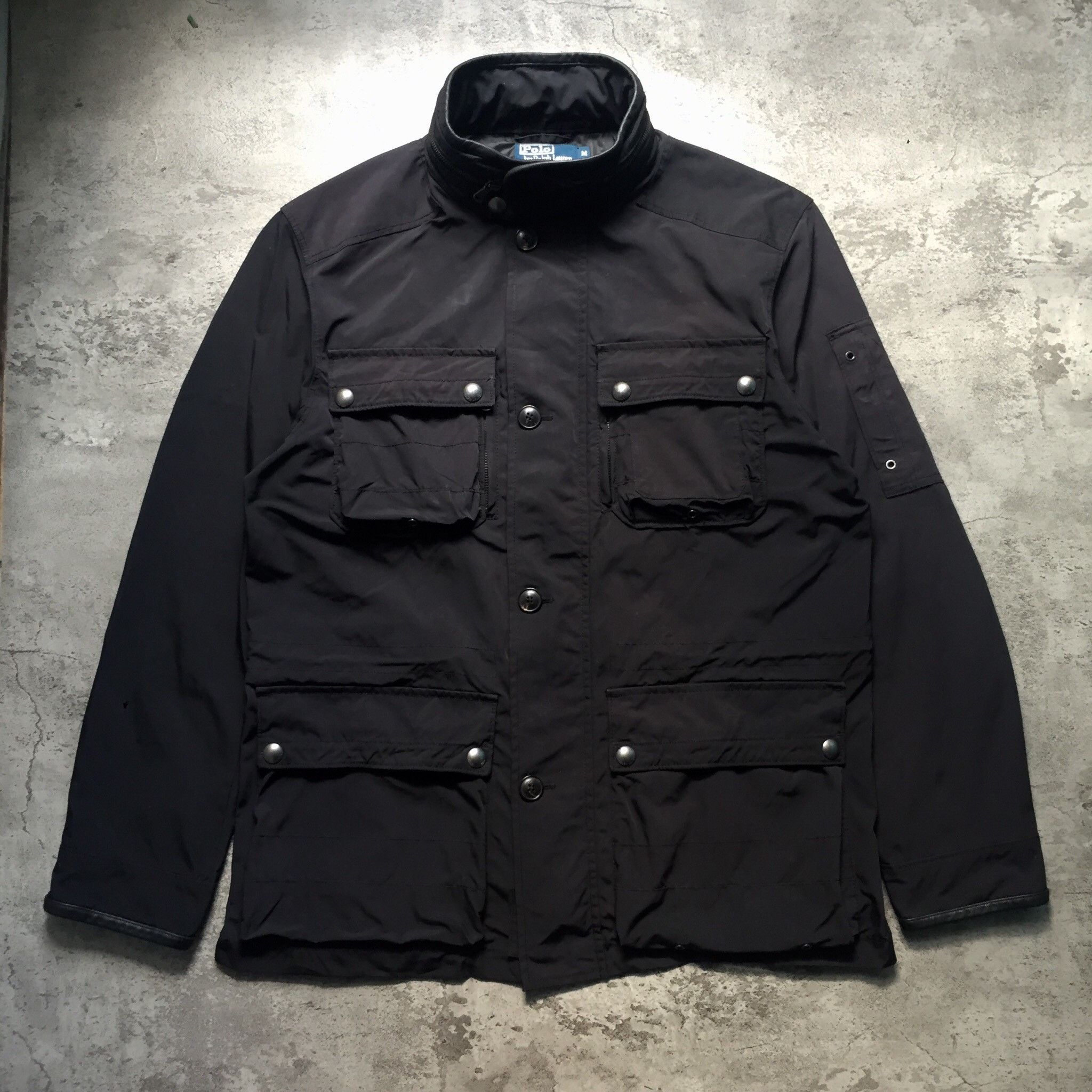 Polo Ralph Lauren 90s Polo RL Utility Multipocket Jacket With Leather Details Size US M / EU 48-50 / 2 - 1 Thumbnail