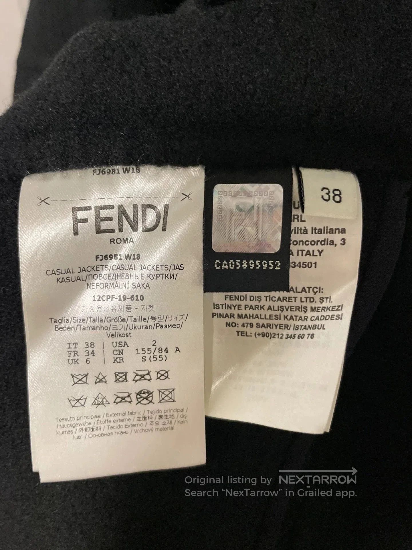 Fendi FENDI Black Paneled Pocket Cashmere Coat. Size US M / EU 48-50 / 2 - 6 Thumbnail
