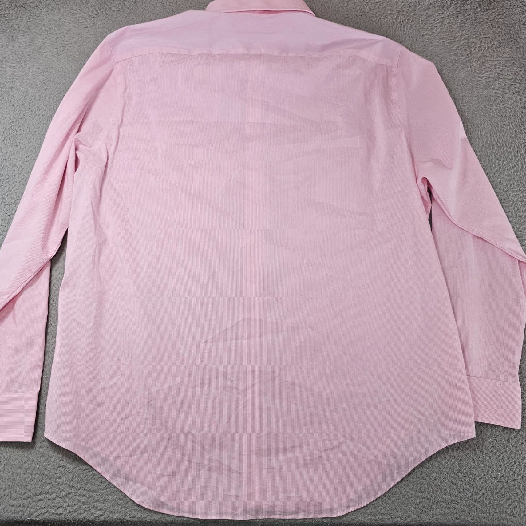 Stafford Stafford Shirt Mens XL 17.5 34/35 Pink Pinstripe 365 Comfort Stretch Fitted Size US XL / EU 56 / 4 - 5 Thumbnail