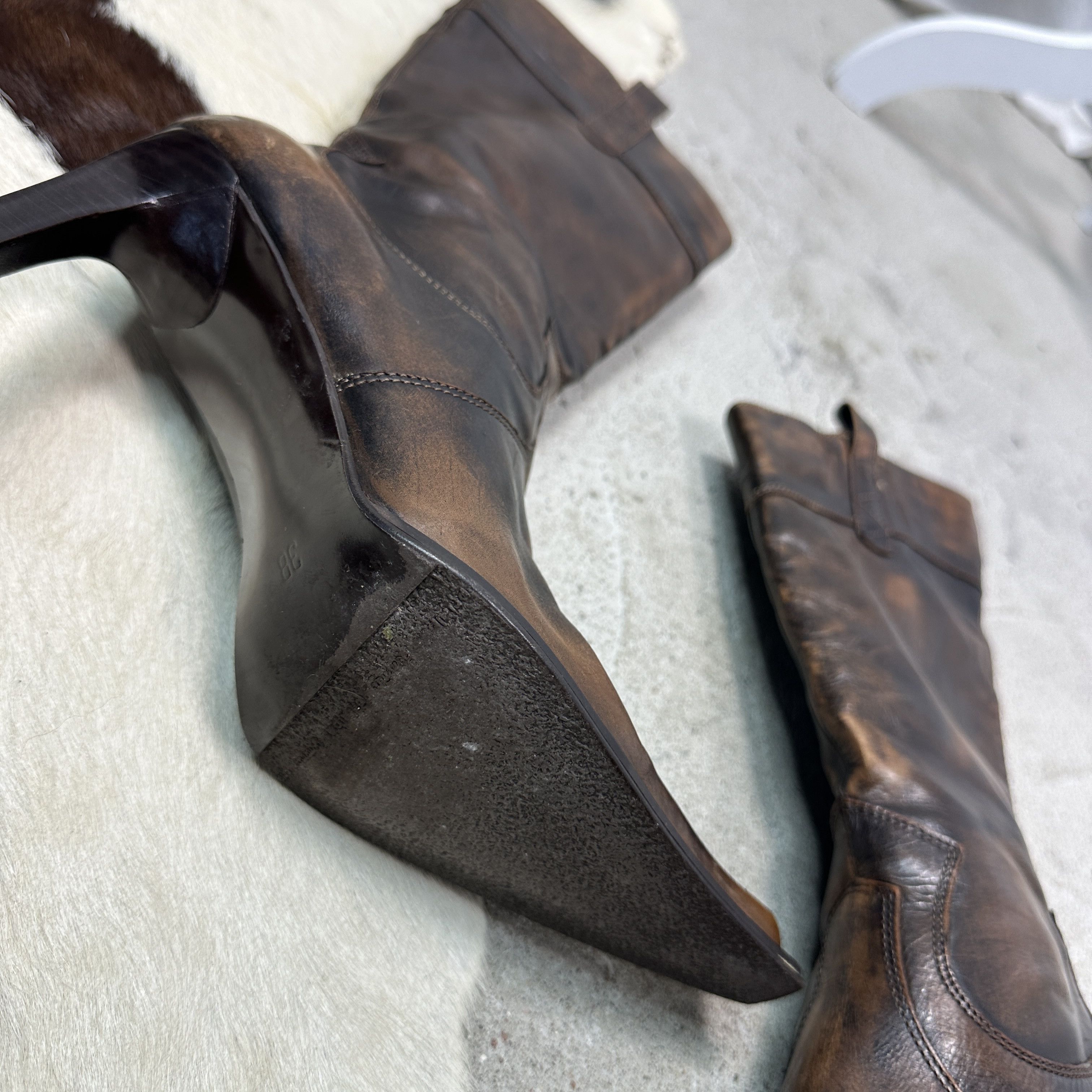 Vintage Vintage Avant Garde Leather Heels Boots Y2K Size US 8 / IT 38 - 7 Thumbnail