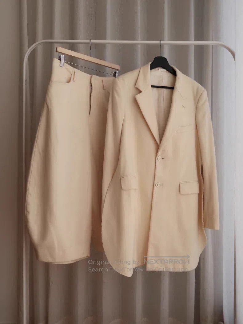 Comme des Garcons Comme des Garcons size S Beige Wool Side-Slit Balloon Pant Size US 27 - 9 Thumbnail