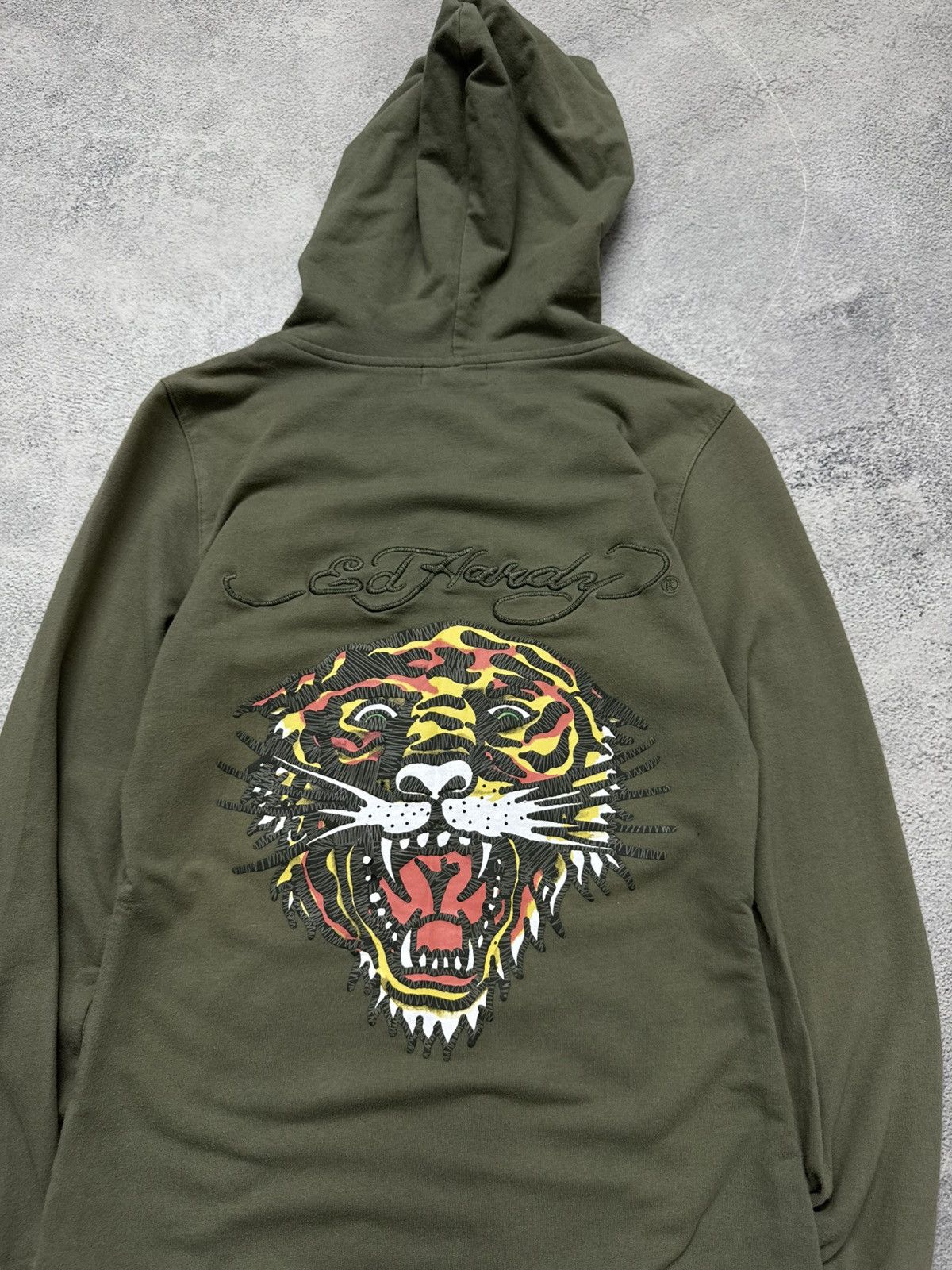 Ed Hardy Vintage Y2k Tiger 🐅 Ed Hardy Zip Hoodie 00’s Size S / US 4 / IT 40 - 1 Thumbnail