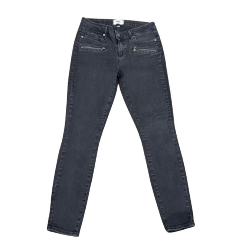Paige Paige Indio Zip Mid Rise Ultra Skinny Washed Black, Size 29 Size 29" - 1 Thumbnail
