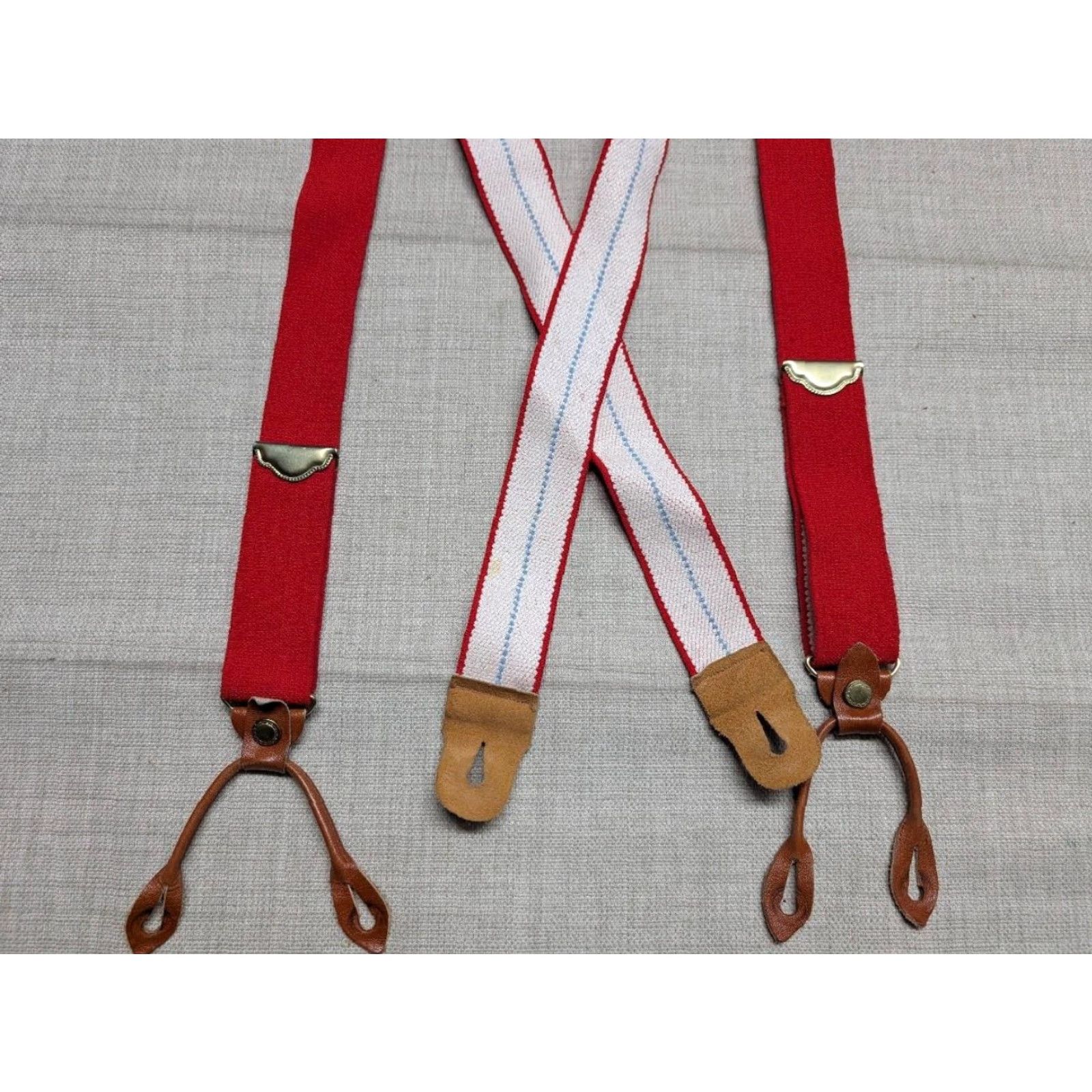 Vintage VINTAGE suspenders MEN ONE SIZE Canvas Suspender Red SPORTSMAN elastic canvas SUSPENDERS braces police pants 90s hunting event theme Mens Size US 35 - 3 Thumbnail
