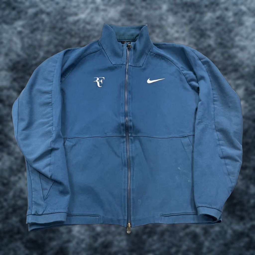 Nike Nike RF Jacket Mens L Blue Full Zip Cotton Sports Athleisure Logo 90s? Size US L / EU 52-54 / 3 - 1 Thumbnail