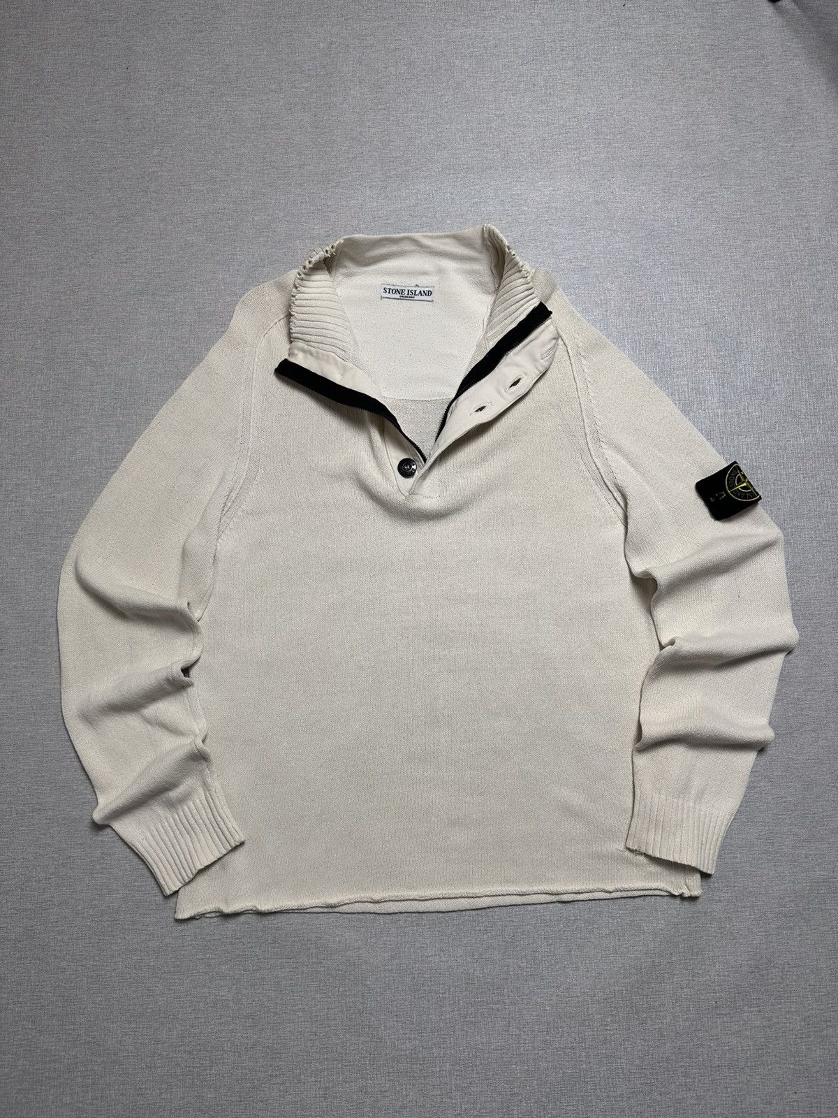 Vintage Stone Island Vintage 1/4 zip Knit Sweater Size US M / EU 48-50 / 2 - 2 Thumbnail