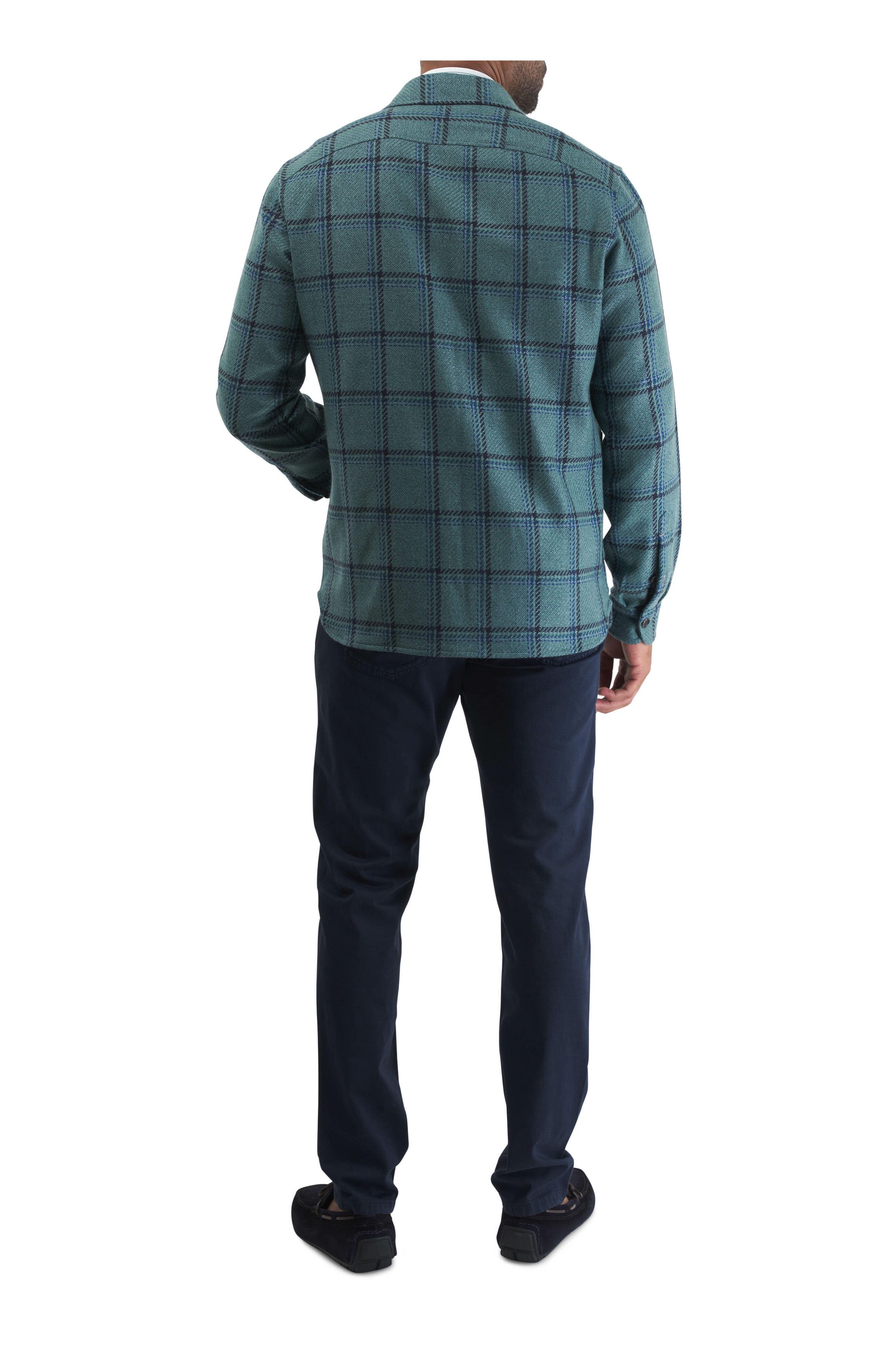 Isaia o1mtch0225 Cotton Stripe Dress Shirt in White/Green Size US XL / EU 56 / 4 - 4 Thumbnail