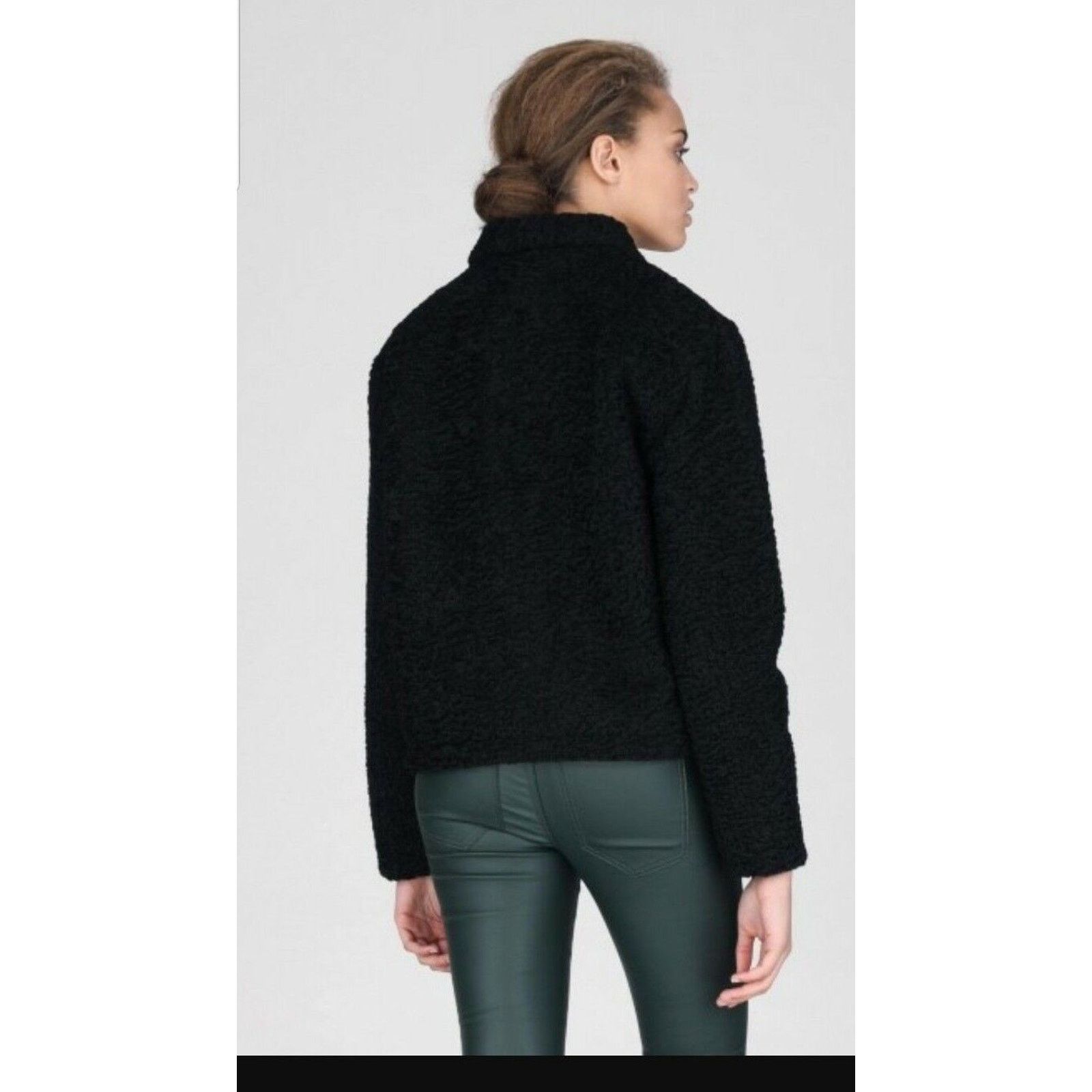 Dr. Denim New Dr Denim Emlin Box Crop Faux Shearling Jacket Black Size S / US 4 / IT 40 - 5 Thumbnail