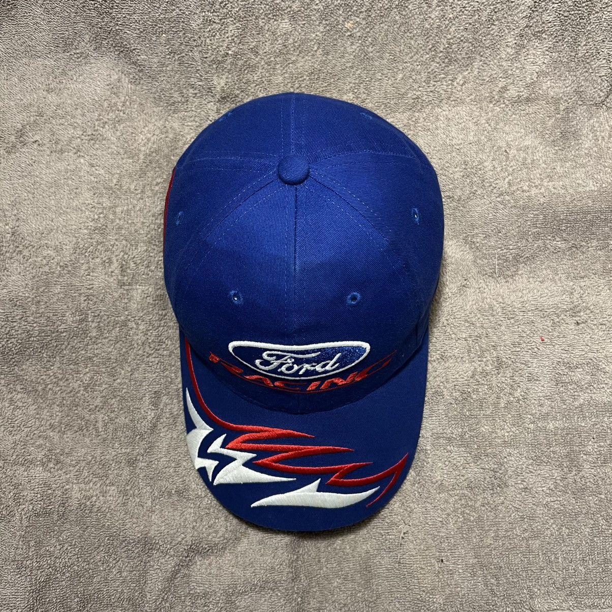 Ford × Vintage Vintage Y2K Ford Racing Strap Back Hat Tribal Grunge NASCAR Size ONE SIZE - 5 Thumbnail