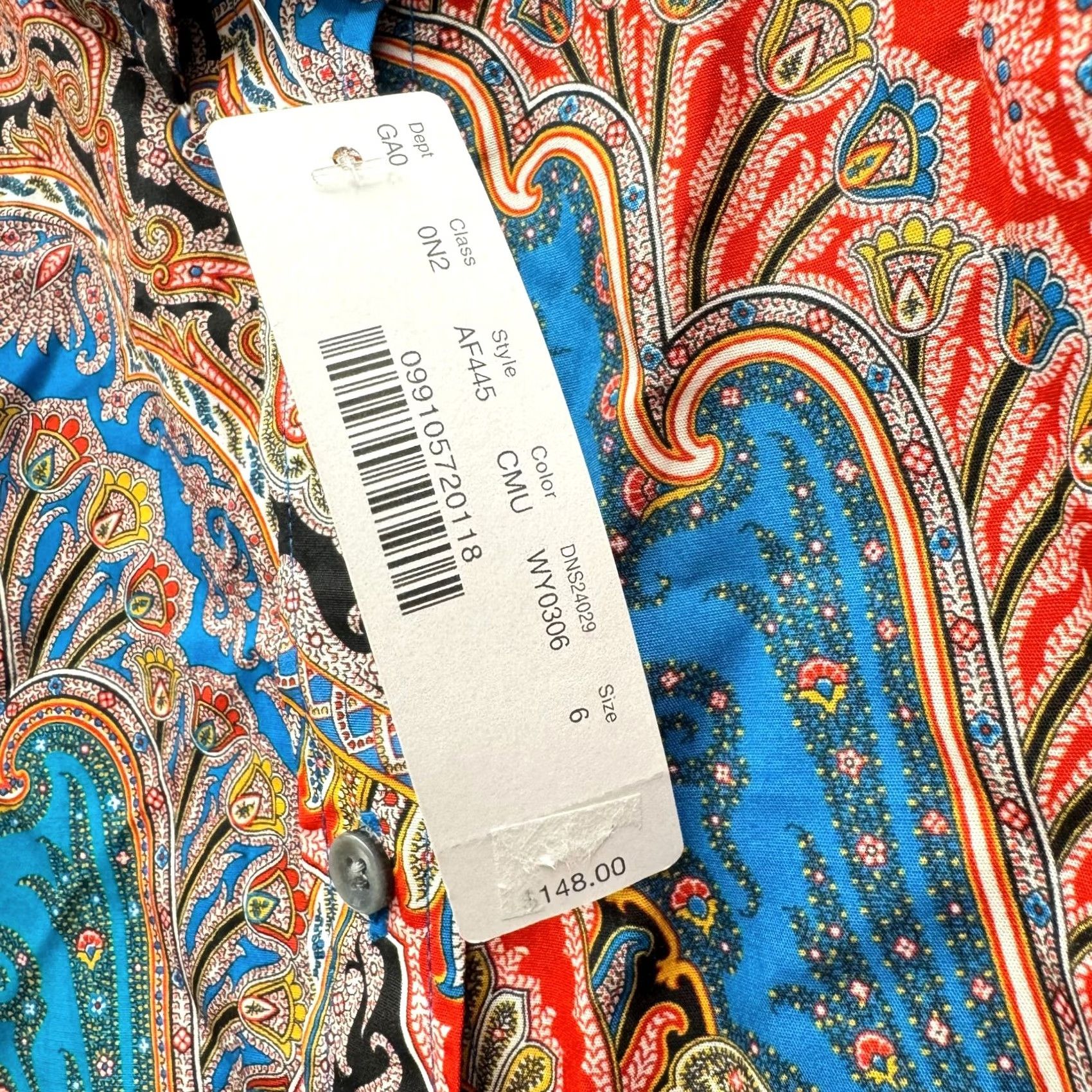 J.Crew J.CREW Shirt Womens 6 Slim Button-Up Paisley NWT Multicolor Long Sleeve Collared Size M / US 6-8 / IT 42-44 - 4 Thumbnail
