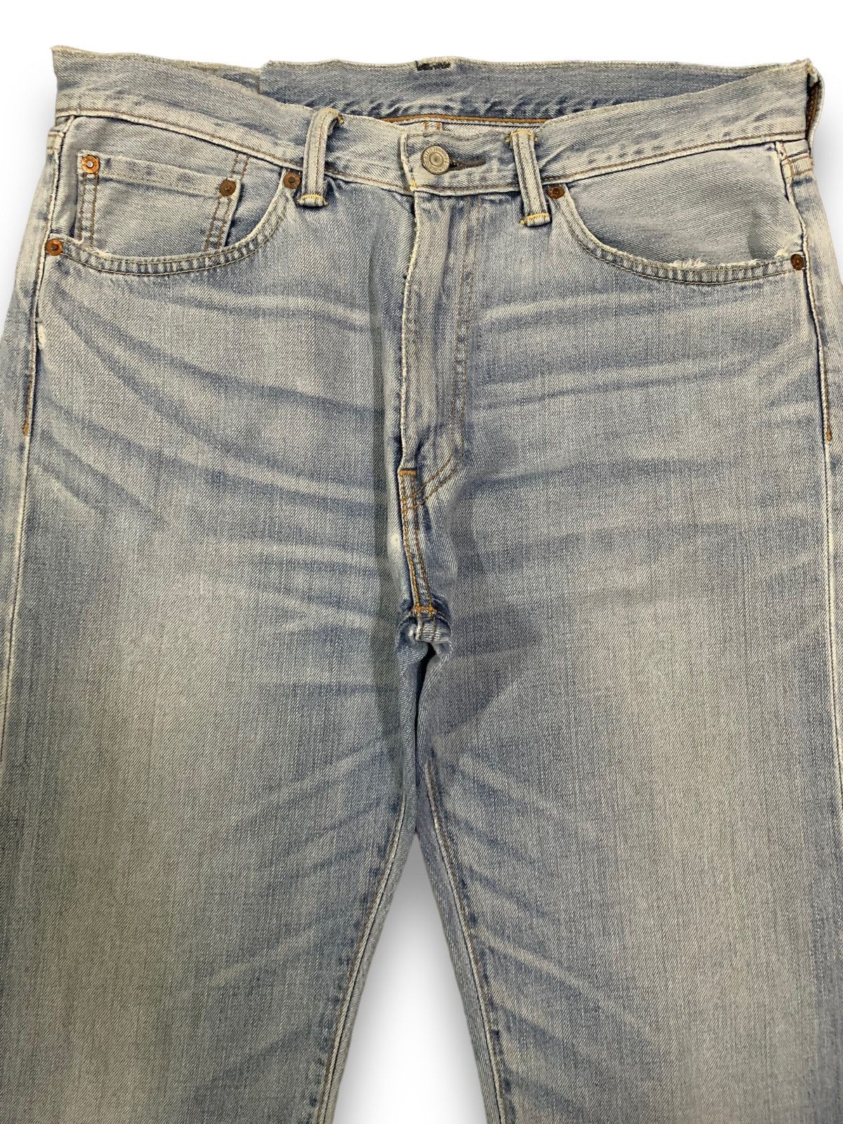 Levi's Vintage Clothing Vintage Y2K Levis 505 Blue Wash Straight Leg Jeans 33x28 Size US 33 - 3 Thumbnail