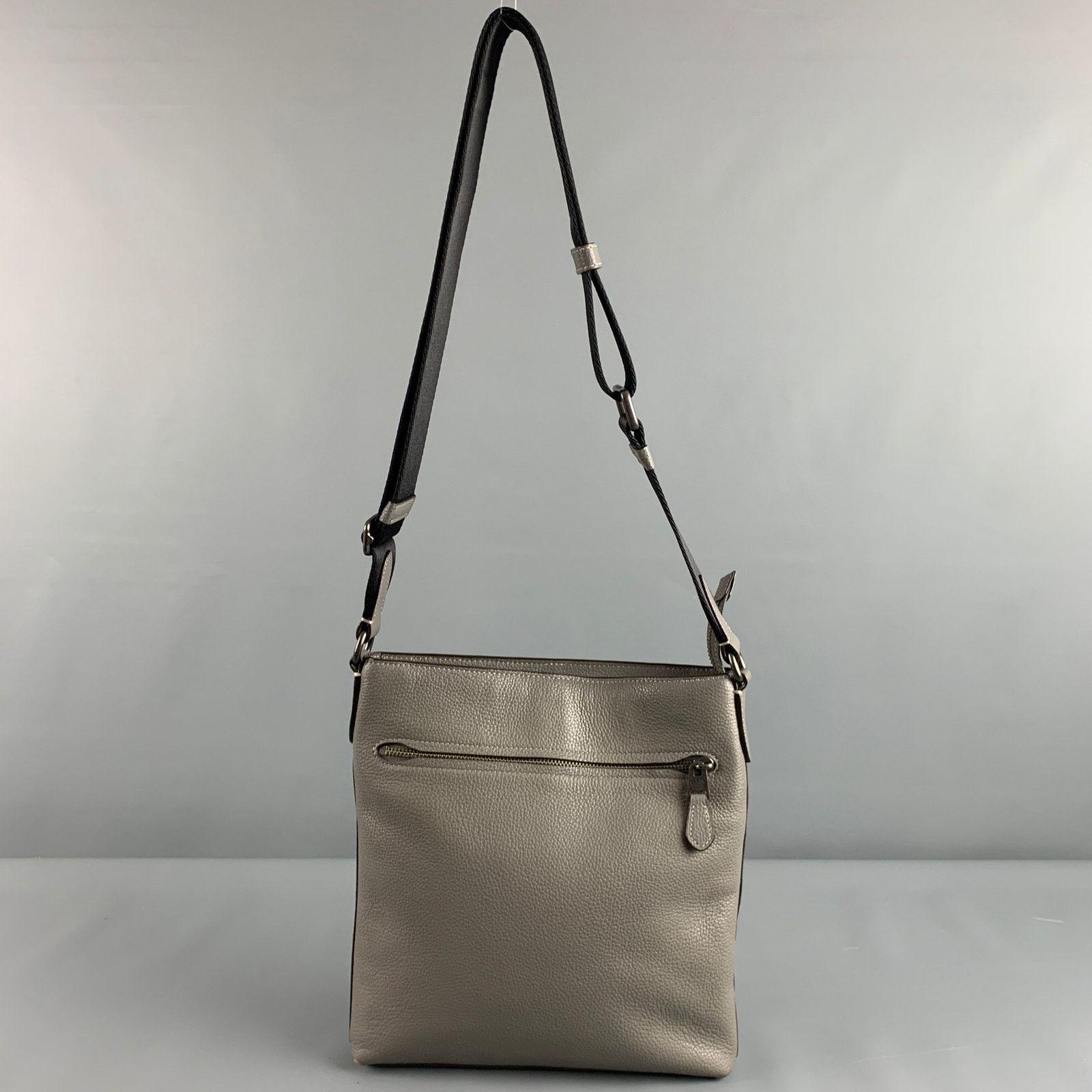 Coach COACH Grey Black Pebble Grain Leather Cross Body Bag Size ONE SIZE - 5 Thumbnail