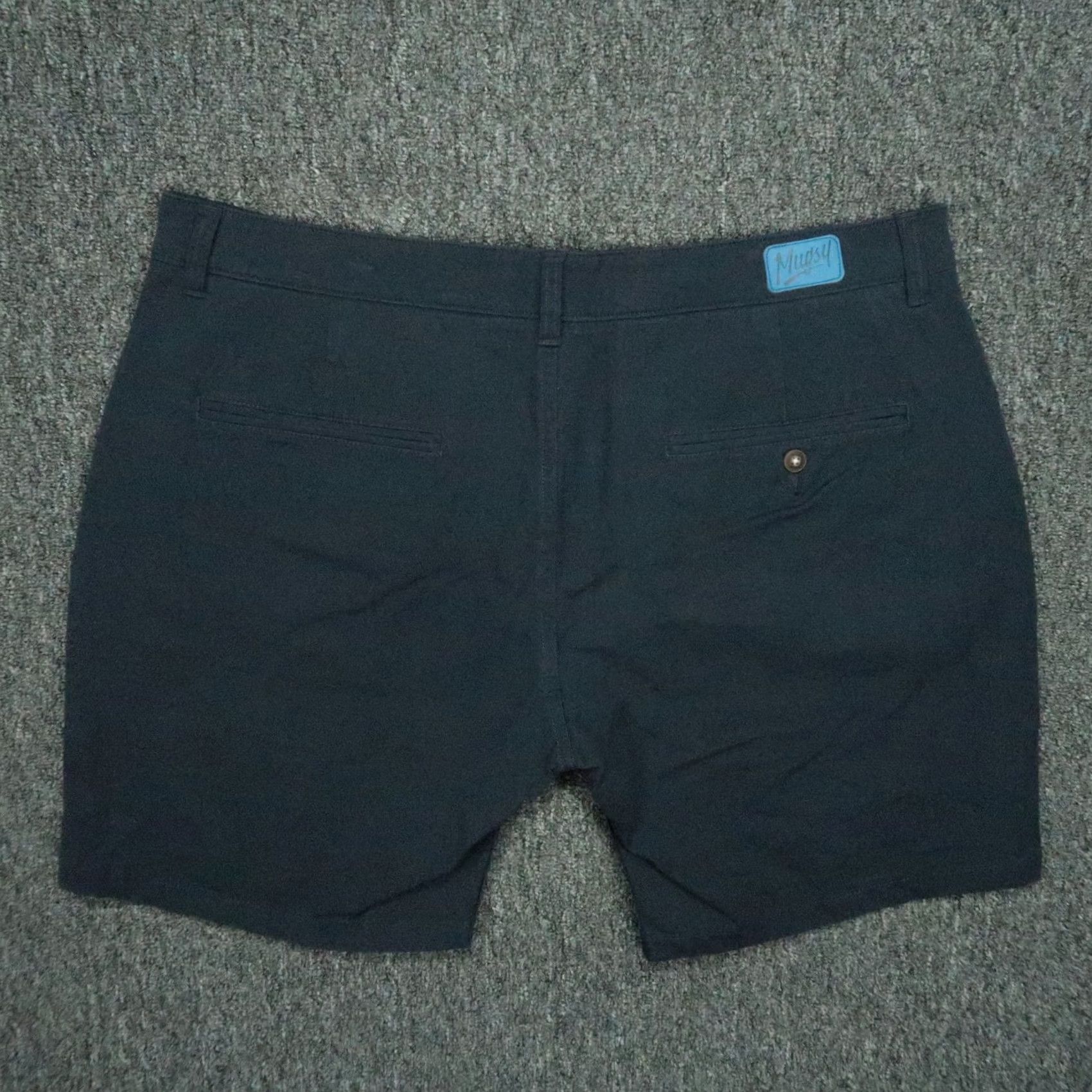 Vintage Mugsy Shorts Mens 40 Navy Blue Morgans Stretch Flat Front Golf Casual Chino Pockets 9in Inseam Regular Size 40 Blue Size US 40 / EU 56 - 5 Thumbnail