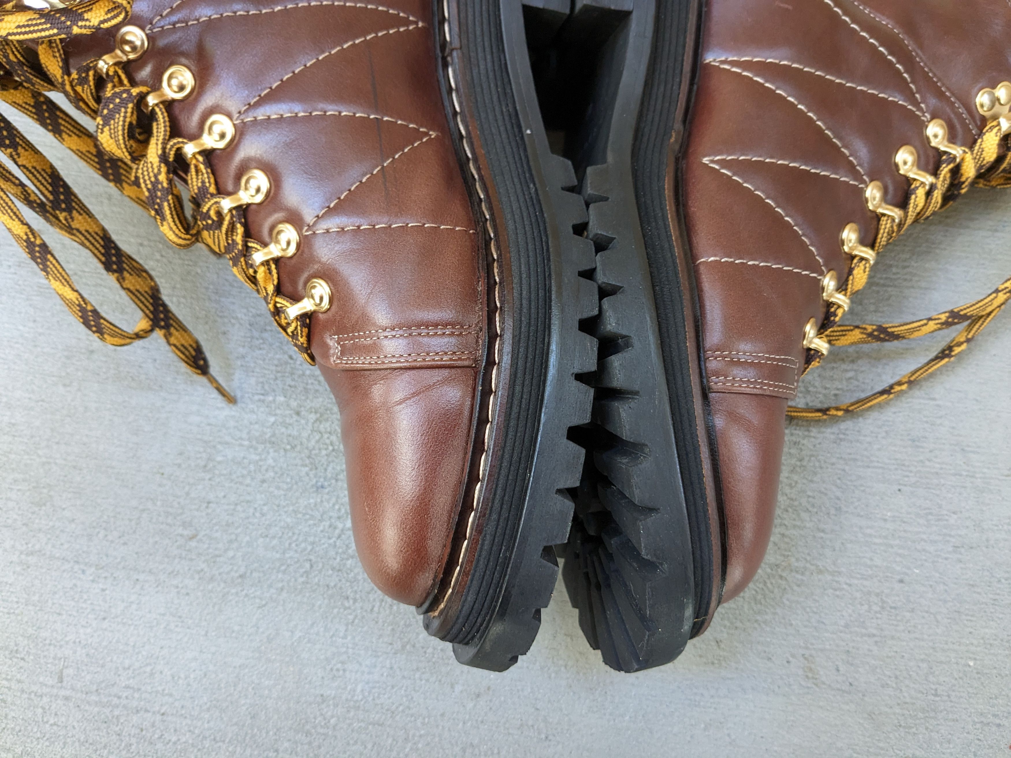 Sandro Sandro Boots Brown Leather 7 40 Lace Up Rubber Chunky Size US 7 / EU 40 - 9 Thumbnail