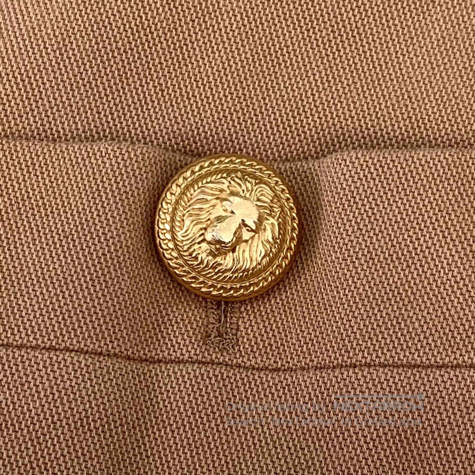 Balmain Balmain Brown Gold Button Cotton Jacket. Size XXS / US 00 / IT 34 - 5 Thumbnail