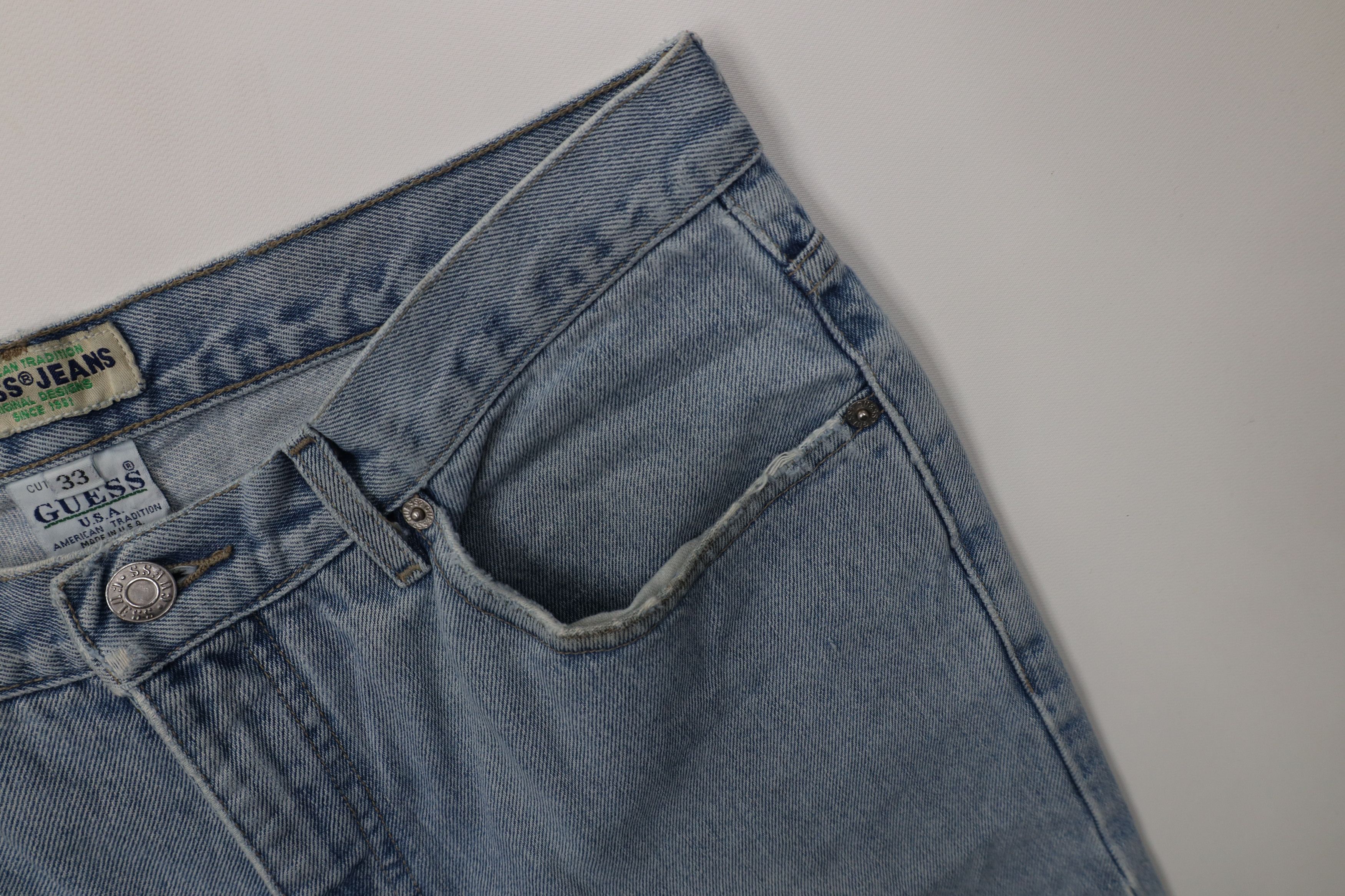 Guess Vintage 90s Guess Relaxed Fit Denim Jeans Blue Cotton USA Size US 33 - 7 Thumbnail