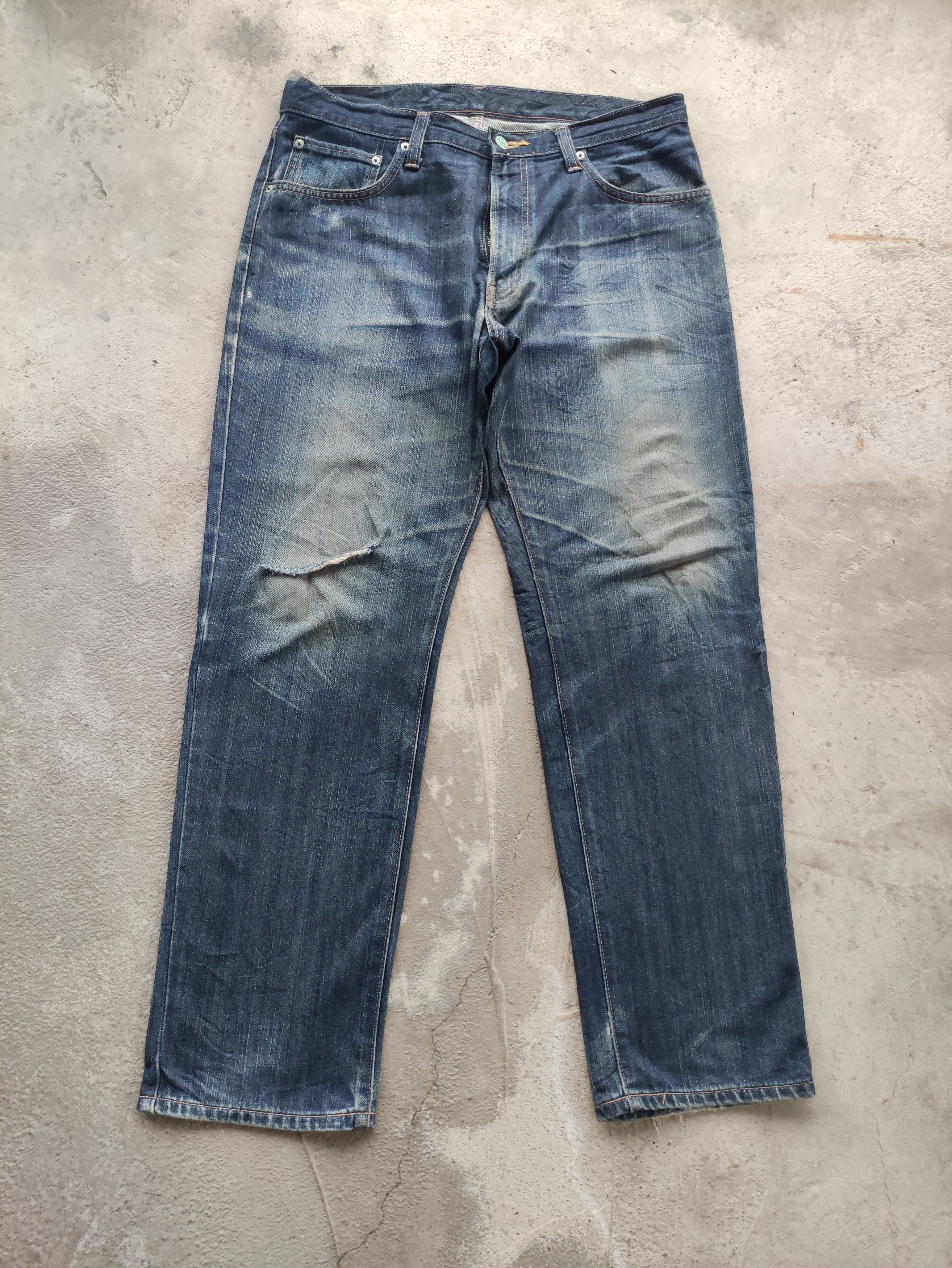 Edwin Vintage Edwin Japan Jean Distressed Faded Denim Size US 37 - 1 Thumbnail