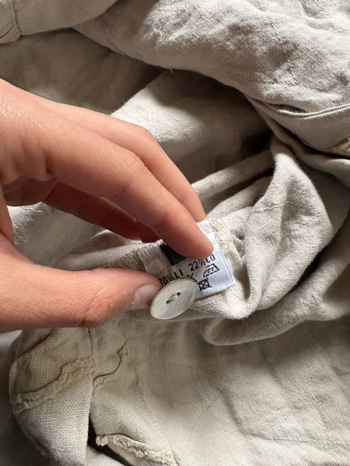 OSKA Vintage Oska Avant Garde Beige Linen Cardigan Button Up Size XS / US 0-2 / IT 36-38 - 8 Thumbnail