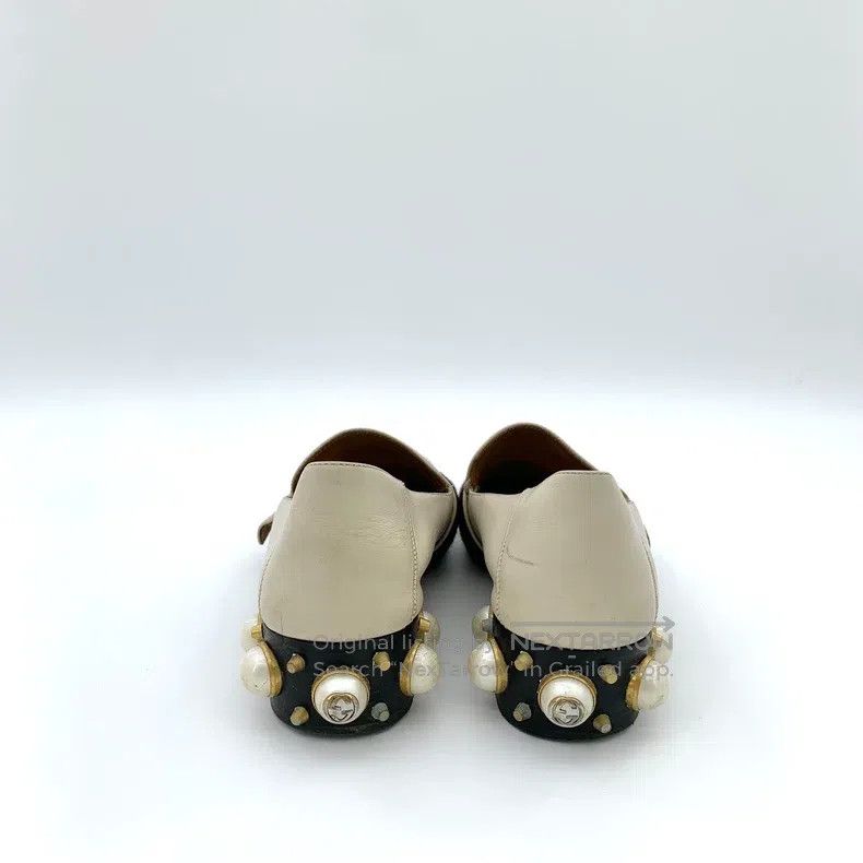 Gucci Gucci Beige logo striped webbing thick-heeled casual shoes Size US 6.5 / IT 36.5 - 4 Thumbnail