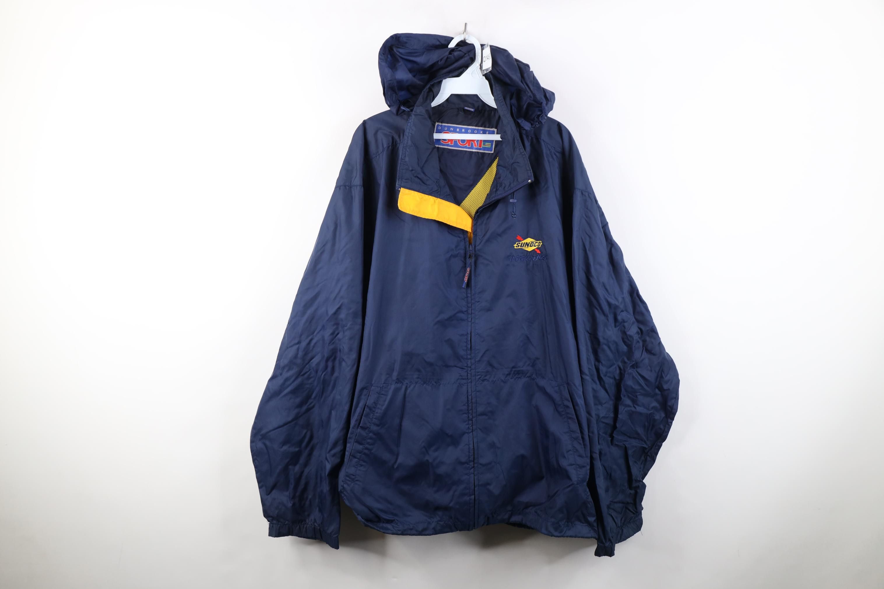 Vintage Vintage 90s Sunoco Gas Full Zip Hooded Windbreaker Jacket Size US XL / EU 56 / 4 - 1 Thumbnail