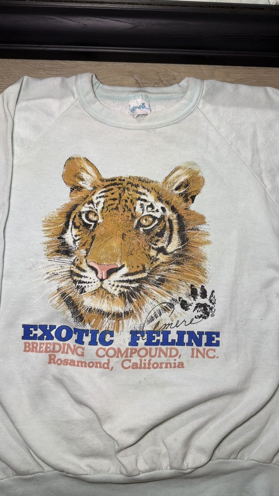 The Mountain Vintage 1980s Tiger Exotic Feline Crewneck Sweatshirt Size L / US 10 / IT 46 - 2 Thumbnail