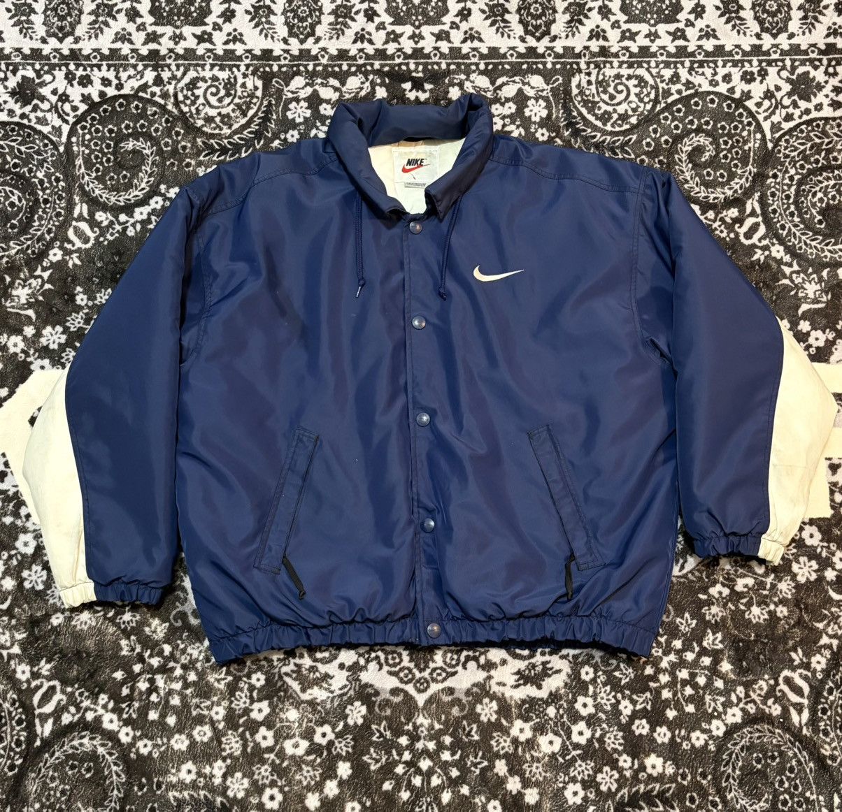 Nike 90s Nike Rain Coat (Navy Blue) Size US L / EU 52-54 / 3 - 1 Thumbnail
