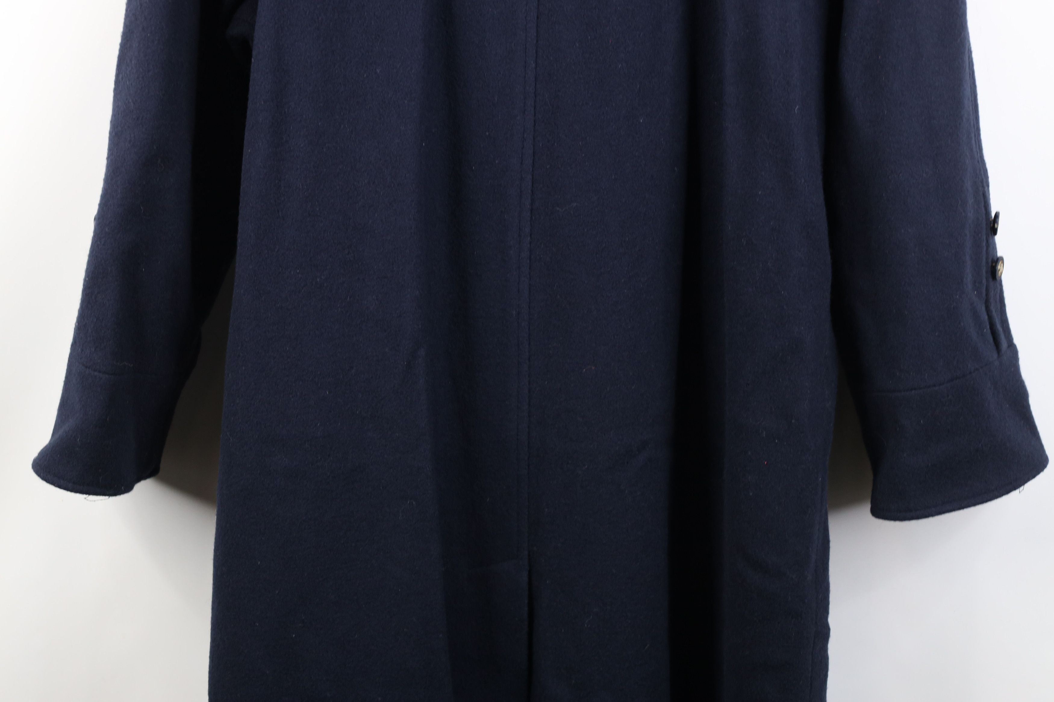 Vintage Vintage 90s Streetwear Wool Full Length Coat Jacket Blue Size XXL / US 16-18 / IT 52-54 - 15 Thumbnail