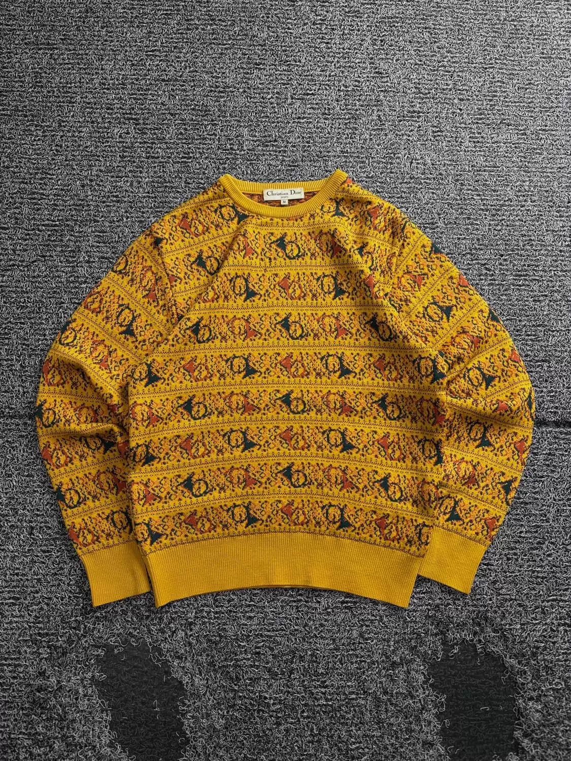 Christian Dior Monsieur Dior Vintage Unique Tudor Rose Unisex Knit Sweater Size M / US 6-8 / IT 42-44 - 2 Thumbnail