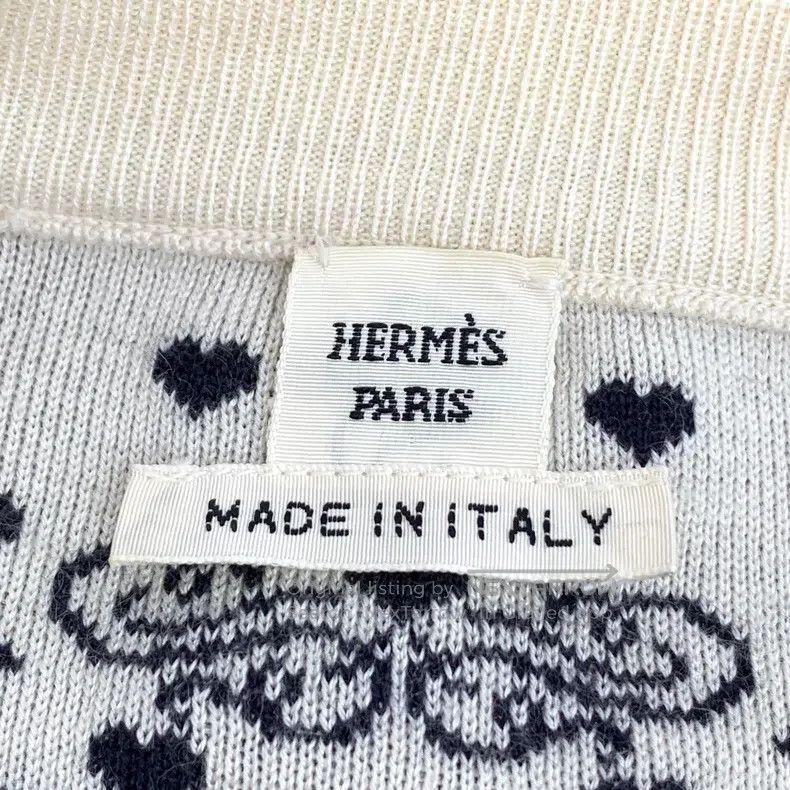 Hermes Hermes Black Heart Full-Print Cashmere Round Neck Single-B Size XS / US 0-2 / IT 36-38 - 5 Thumbnail