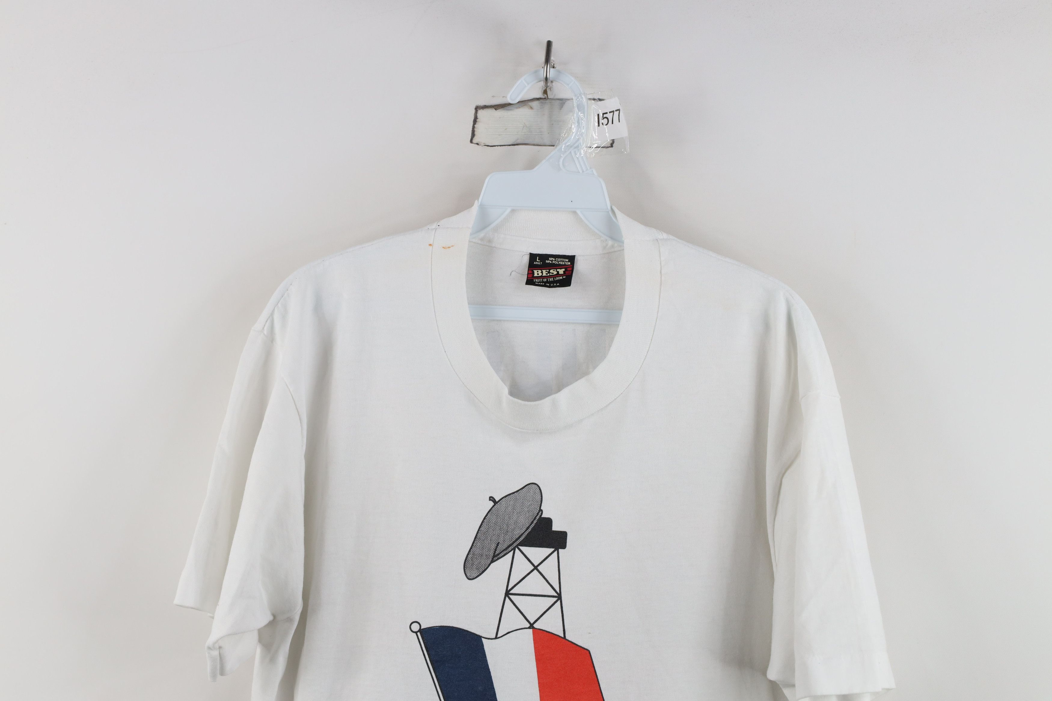 Vintage Vintage 90s Streetwear Francais French Club T-Shirt USA Size US L / EU 52-54 / 3 - 2 Thumbnail