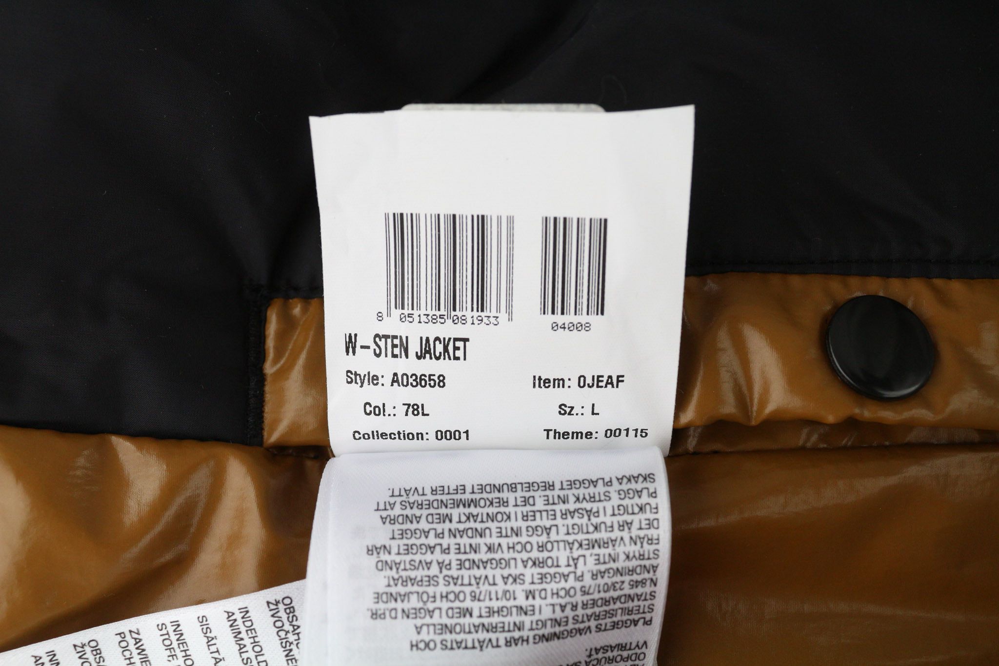 Diesel W-STEN L Brown Duck Down Quilted Zip Jacket 40013 Size US L / EU 52-54 / 3 - 16 Thumbnail