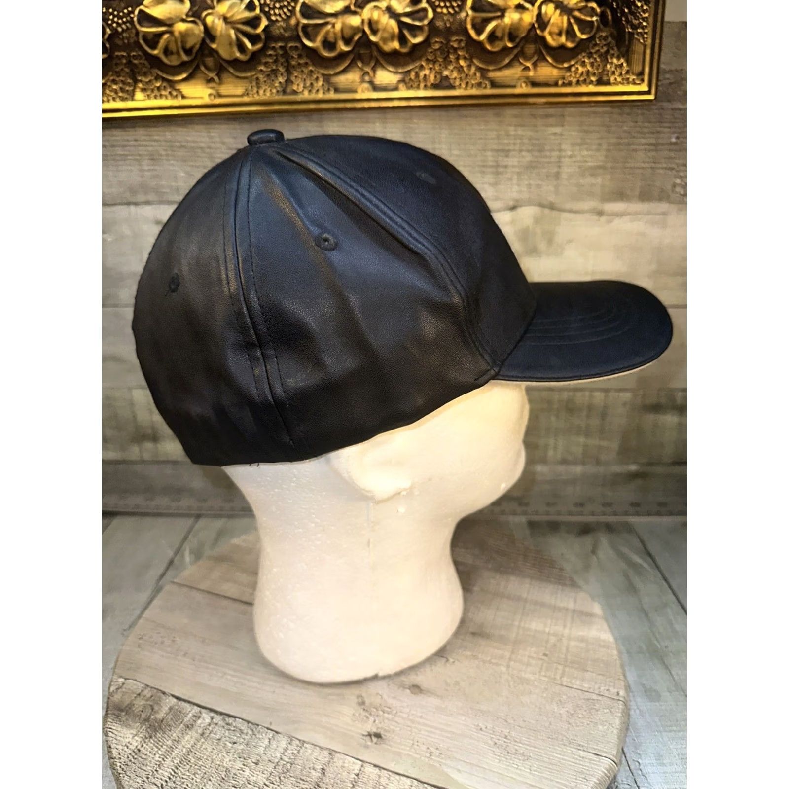 Vintage VINTAGE Unbranded Baseball Cap L Unisex Adults Black Faux Leather Adjustable Chicago Skyline Emboidered City 6 Panel Hat Size ONE SIZE - 3 Thumbnail
