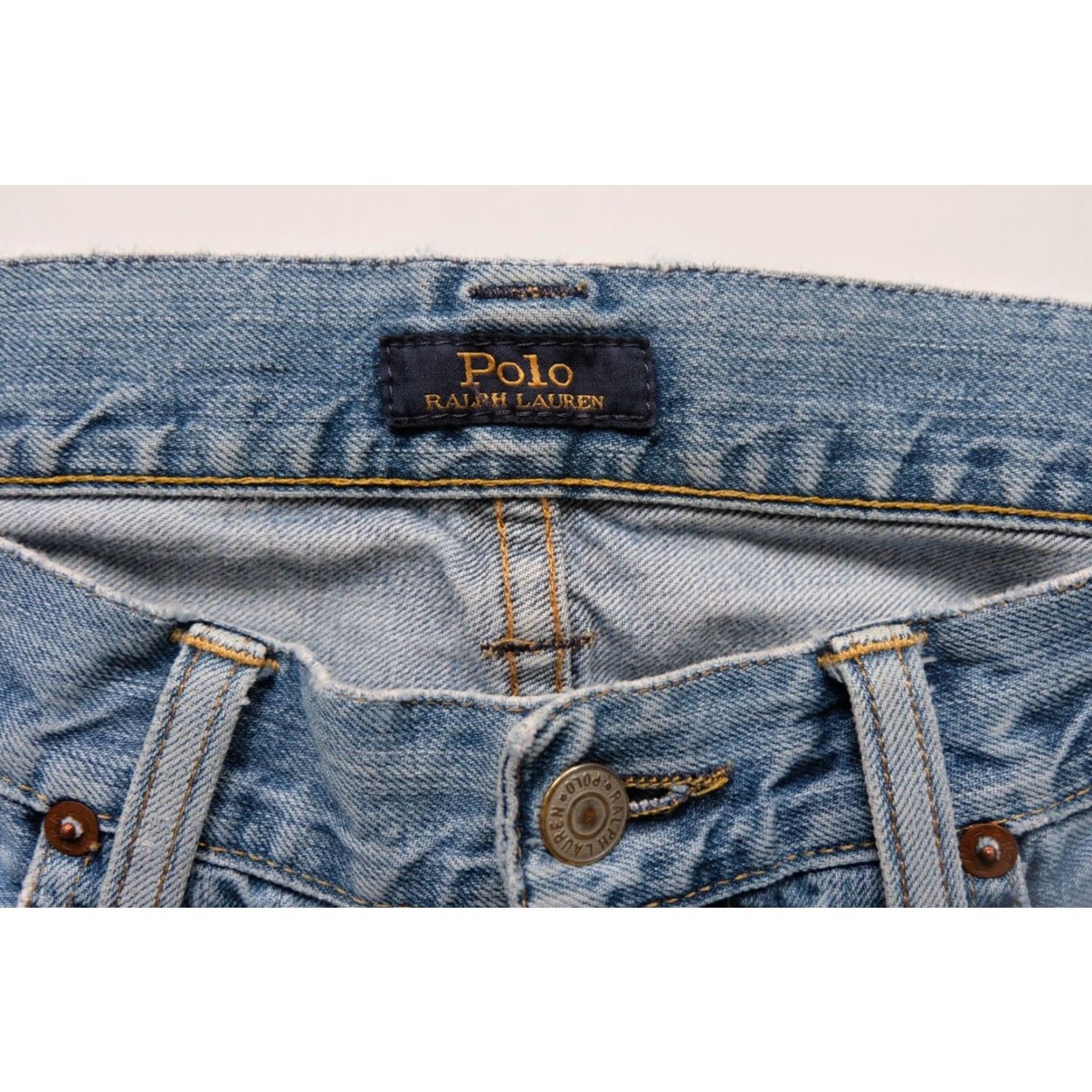 Ralph Lauren VINTAGE Ralph Lauren Polo Jeans 100% Cotton VTG 90s Y2K Men 32x30 Jeans Mens Blue Denim 9" Rise 29" Inseam Size US XS / EU 42 / 0 - 6 Thumbnail