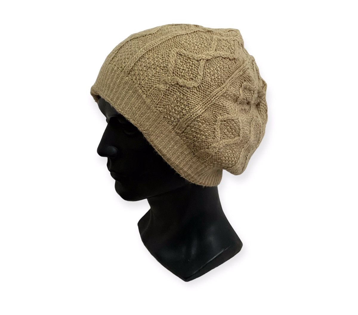 image of Knit Beanie Hat in Brown, Men's