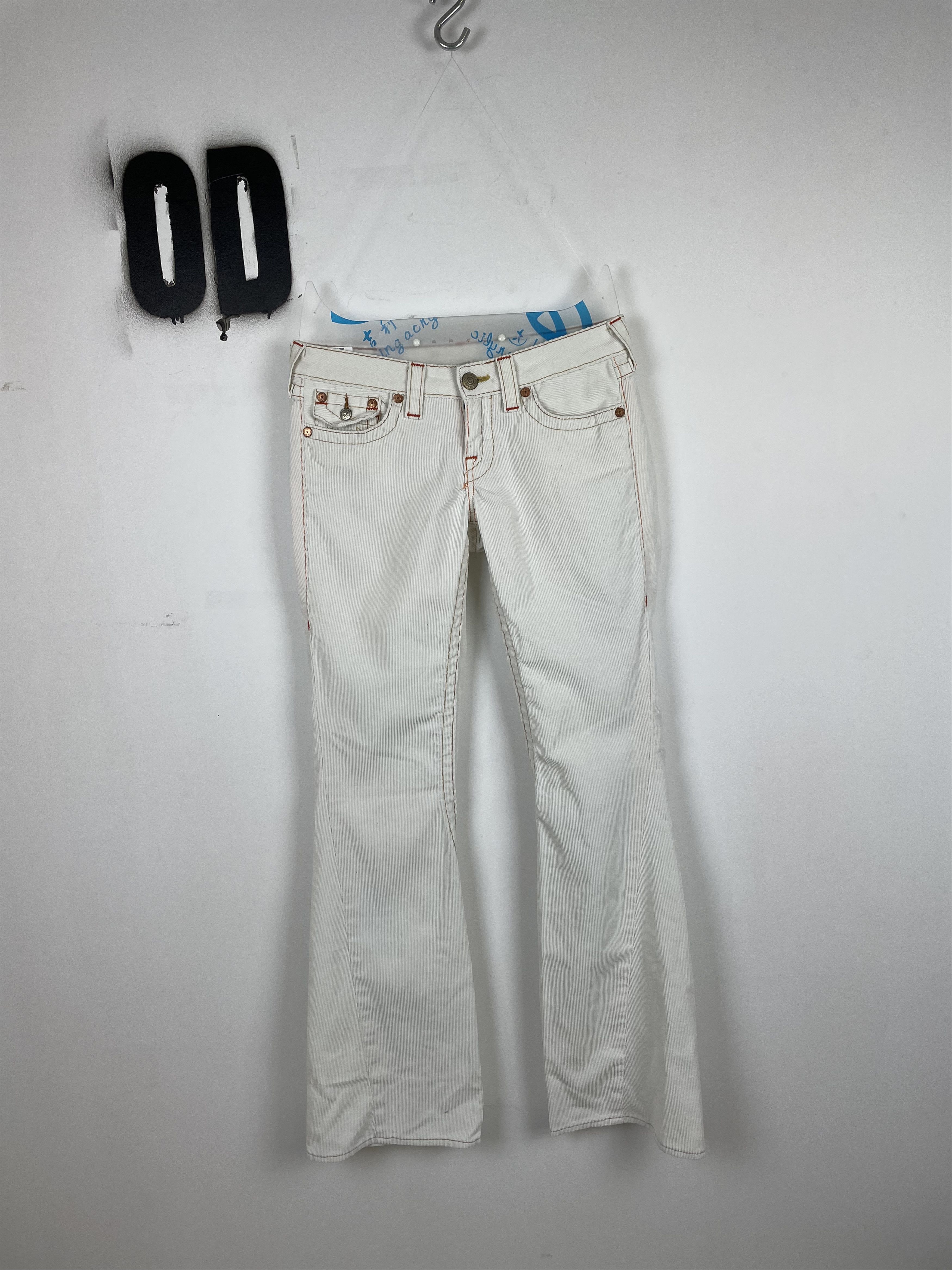 True Religion Vintage Flare Pants Corduroy Size 27 White