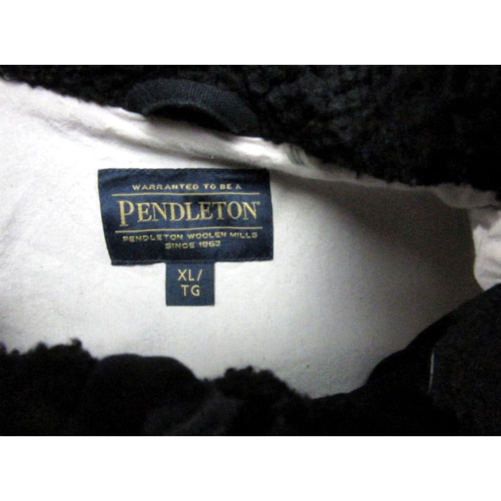 Pendleton Pendleton Jacket Mens XL Black Lined River Rock Sherpa Hi Pile Fleece Winter Outdoor Denim Pocket Regular Chest 52 in Short Length 28 in Zip Pocket Size US XL / EU 56 / 4 - 5 Thumbnail