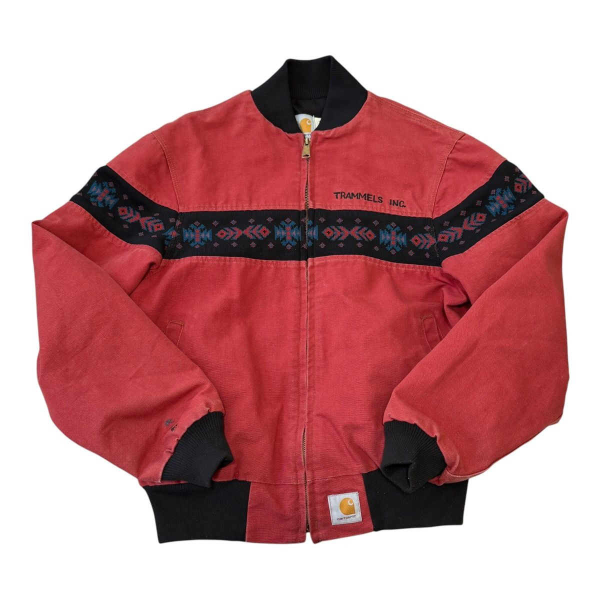 Carhartt VTG Carhartt Santa Fe Aztec Jacket Red Medium JR0456 Size US M / EU 48-50 / 2 - 1 Thumbnail