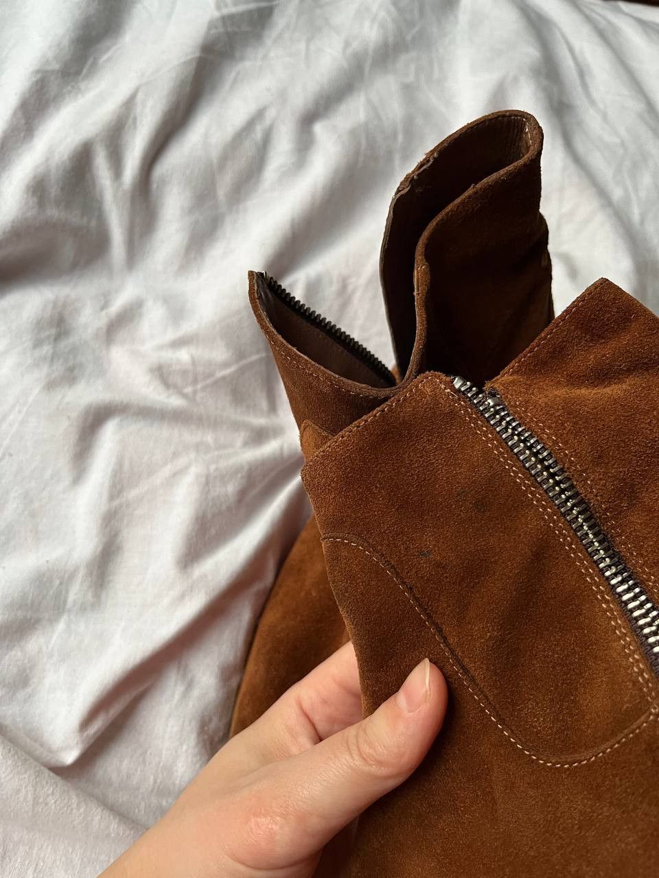 Other Wonders vintage women's brown suede ankle boots on heel Size US 10 / IT 40 - 7 Thumbnail
