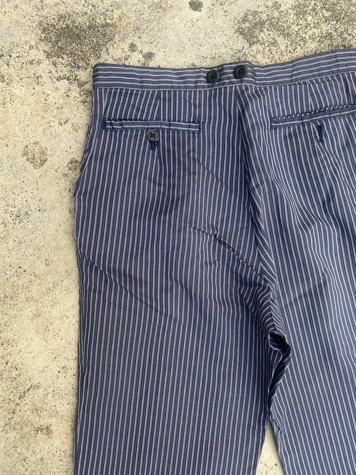 Japanese Brand × Yohji Yamamoto YohjiYamamoto Casual Pants Blue Stripes Size US 28 / EU 44 - 17 Thumbnail