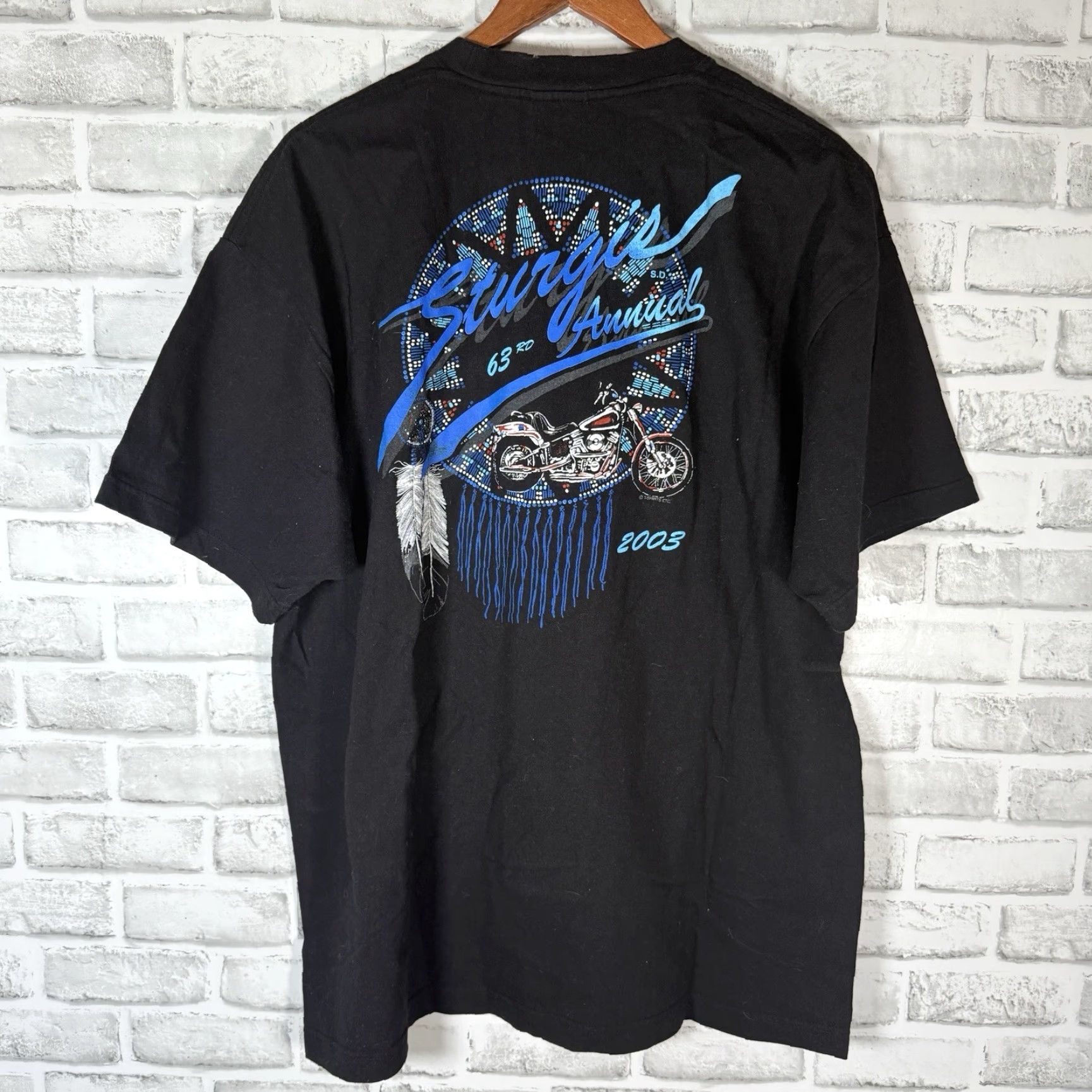 Vintage VTG BNK Black Sturgis 63rd Bike Rally 2003 Graphic Tee Mens XL T-Shirt Graphic Tee Size US XL / EU 56 / 4 - 5 Thumbnail