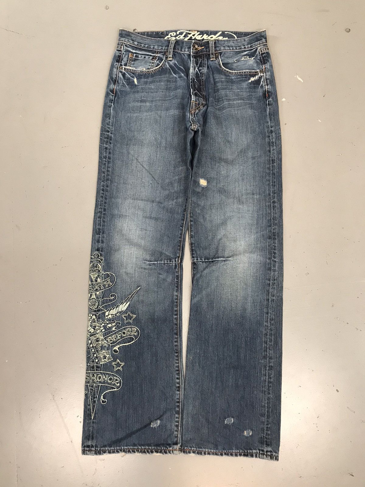 Ed Hardy × Vintage Vintage Ed hardy printed denim Size US 33 - 1 Thumbnail