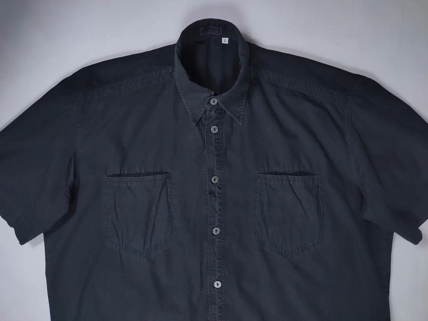 Versace Jeans Couture × Vintage Vintage Versace faded metal button shirt Size US L / EU 52-54 / 3 - 1 Thumbnail